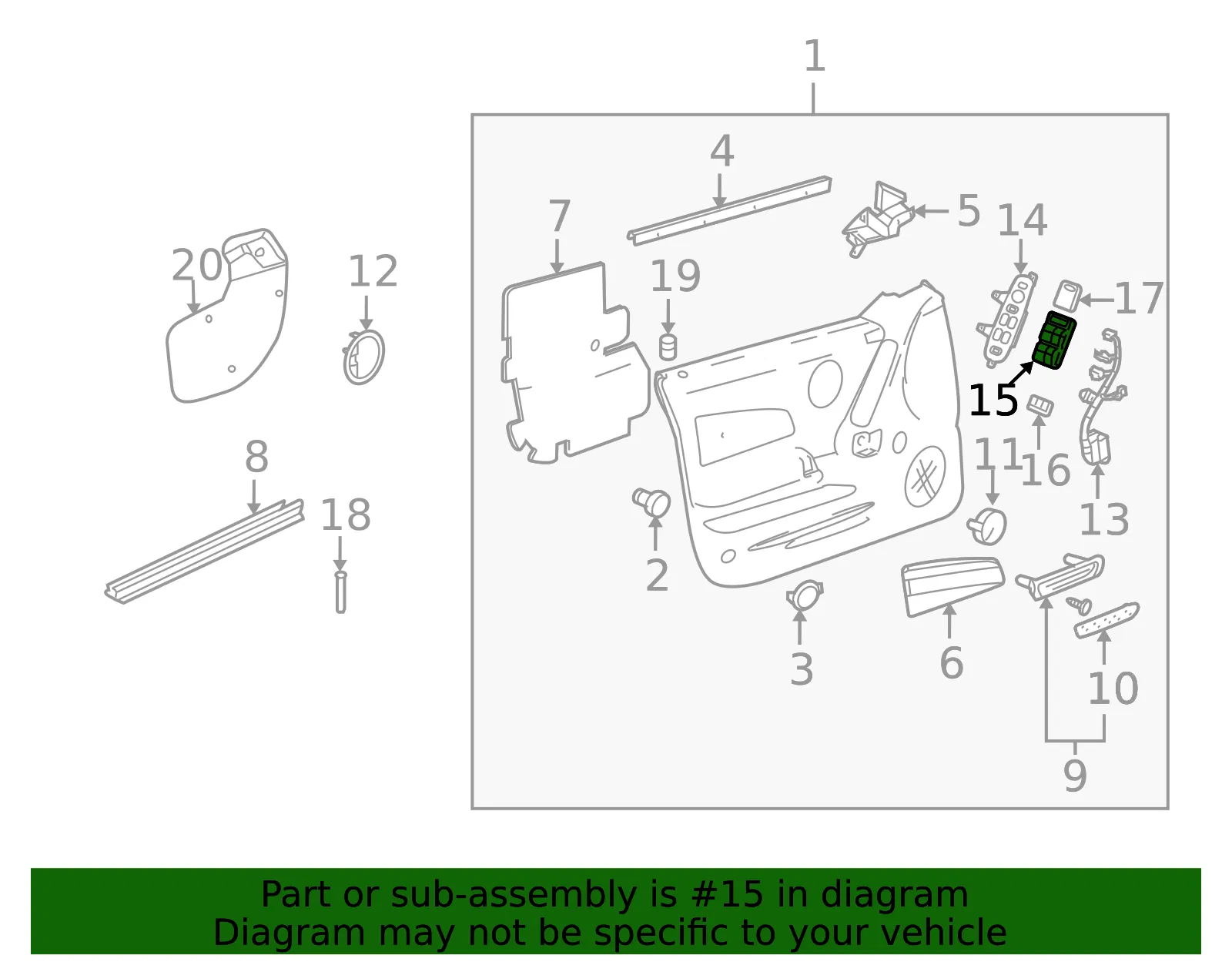 Window Switch - Driver's Side (LH) - GM (10438813)