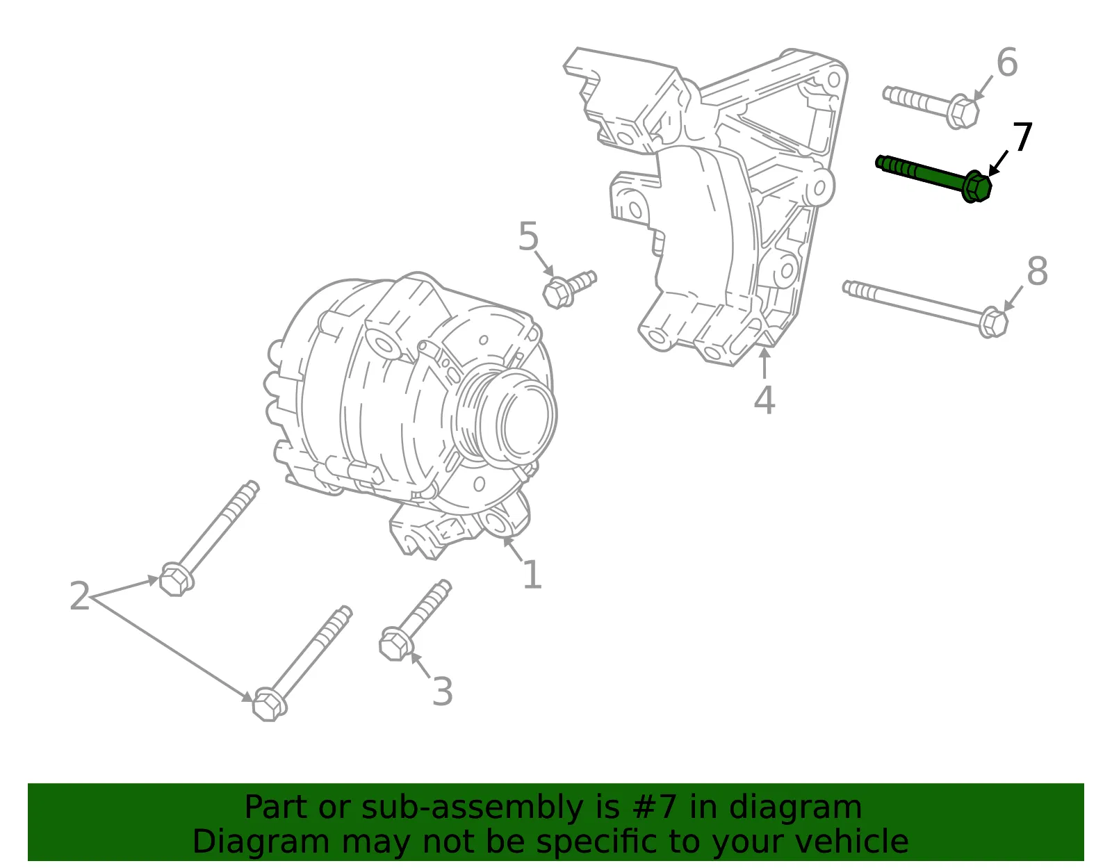 Alternator Bracket Bolt - GM (11589321)