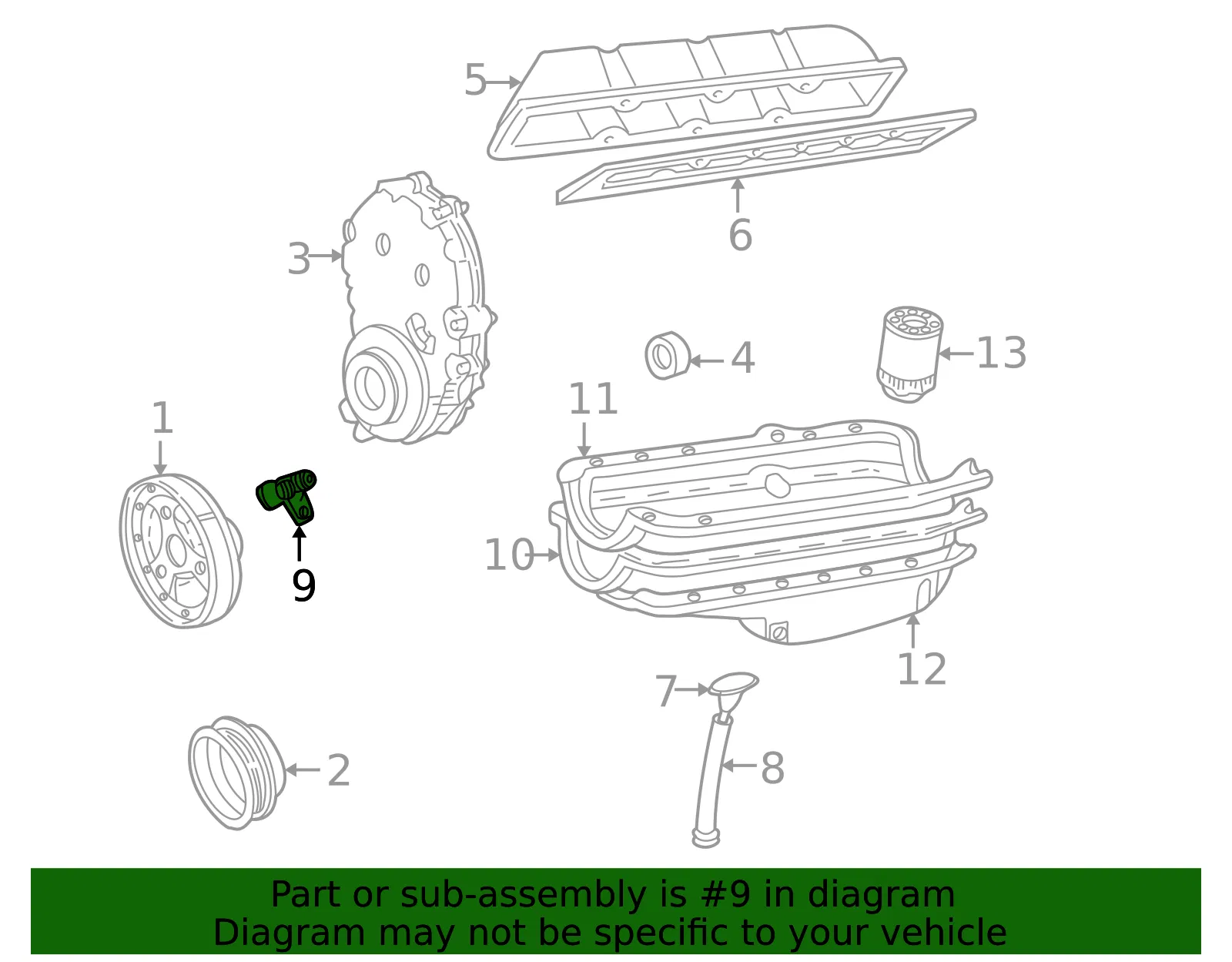 Engine Crankshaft Position Sensor - GM (12596851)