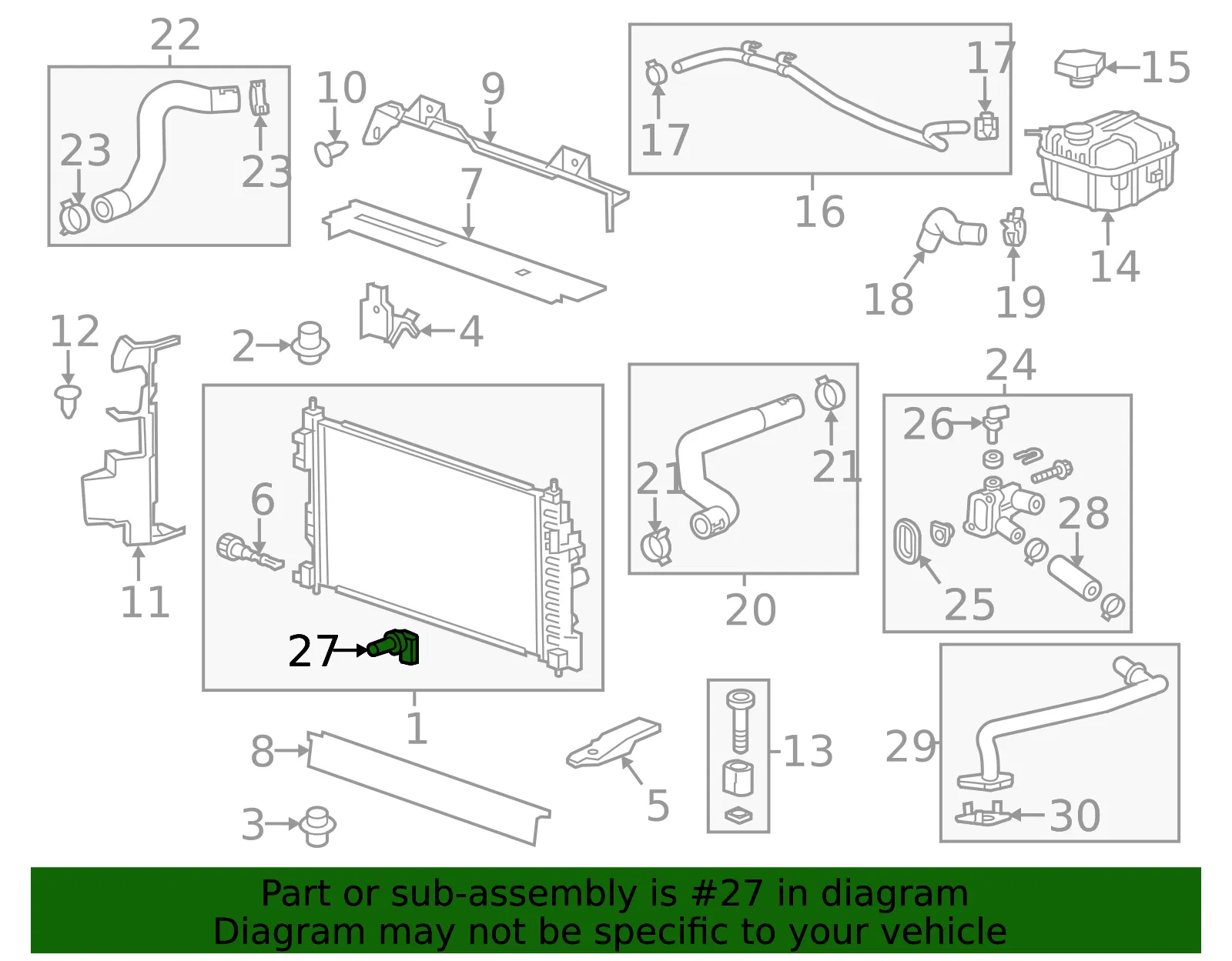 Engine Coolant Temperature Sensor - GM (12656493)