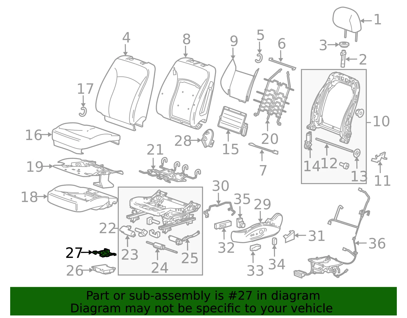 Driver Seat Control Module Bracket - GM (13272973)