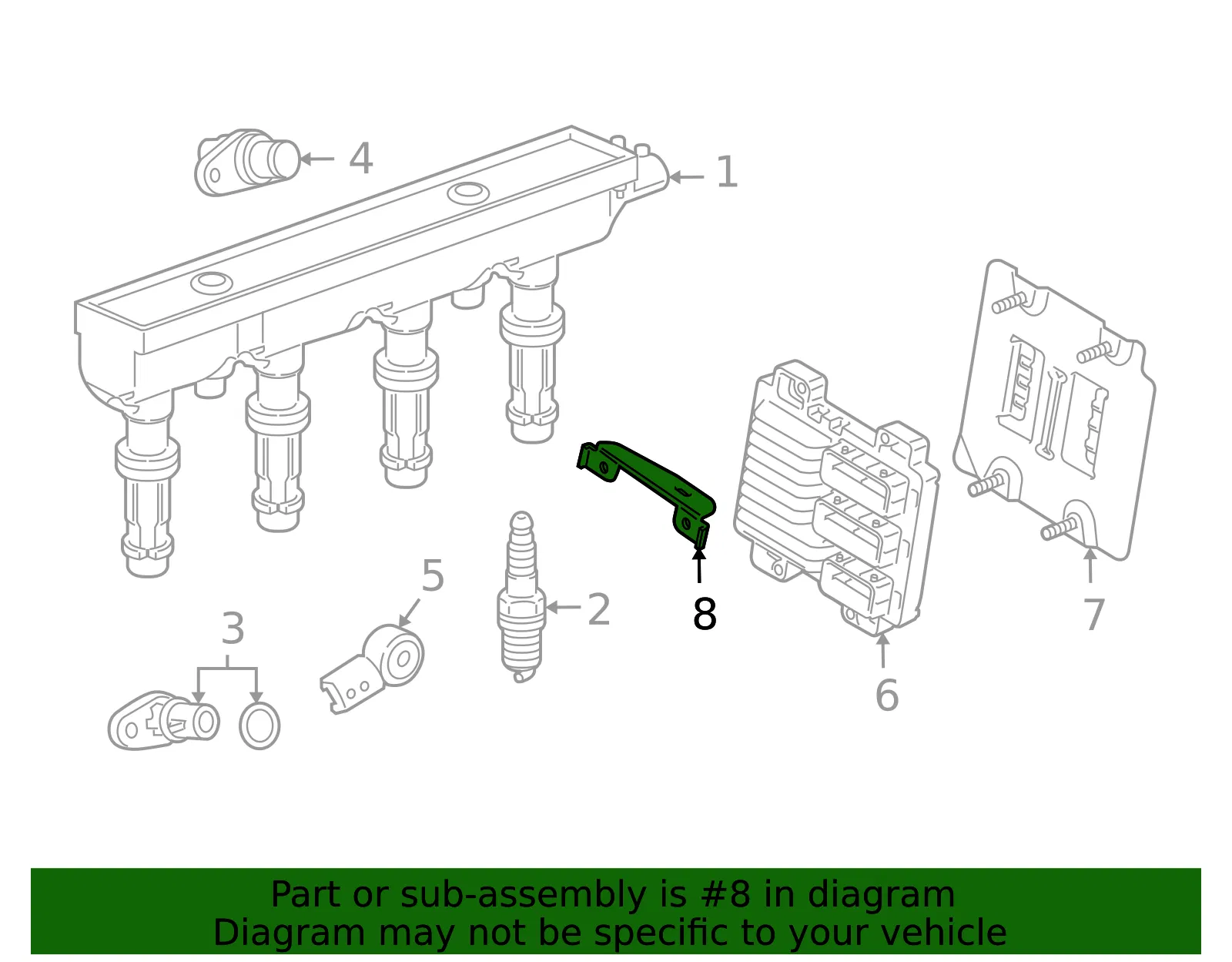 Engine Control Module Wiring Harness Bracket - GM (13290278)