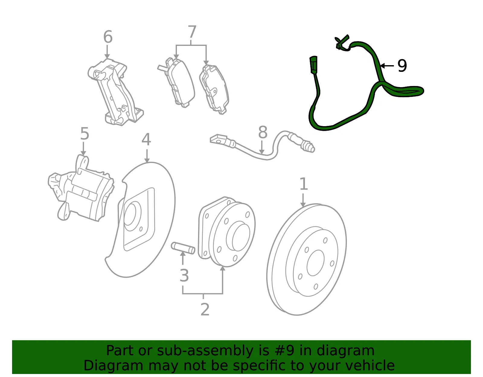 Rear Wheel Speed Sensor - GM (13323030)