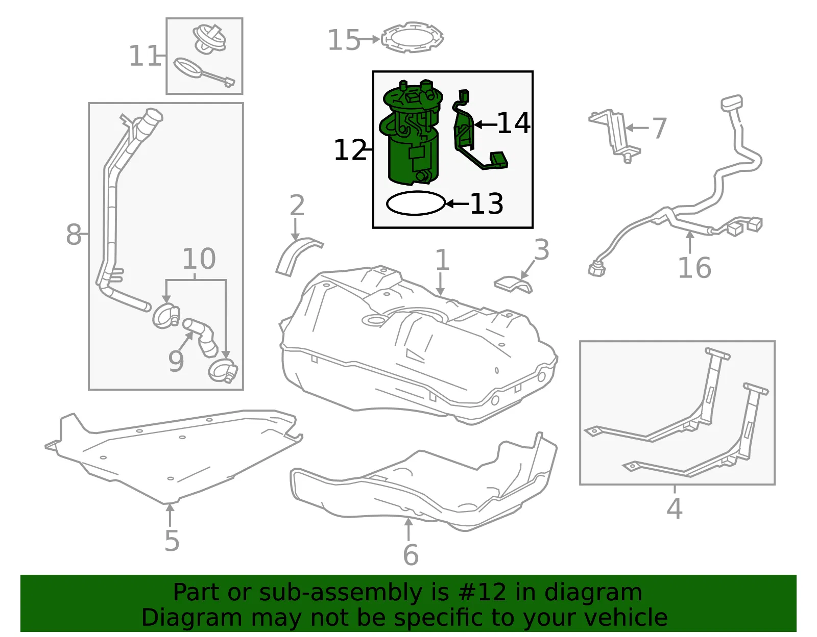 Fuel Pump Module Assembly without Fuel Level Sensor - GM (13592113)