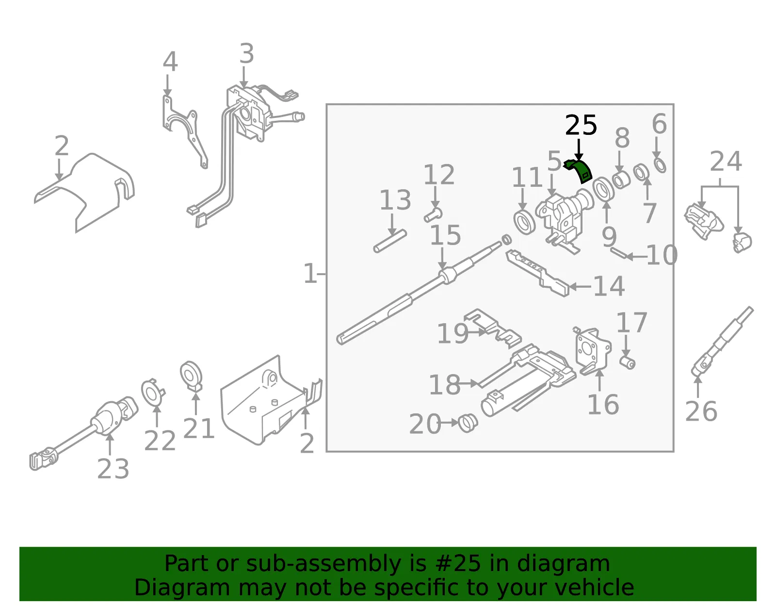 Ignition Start Switch Bracket - GM (15251763)