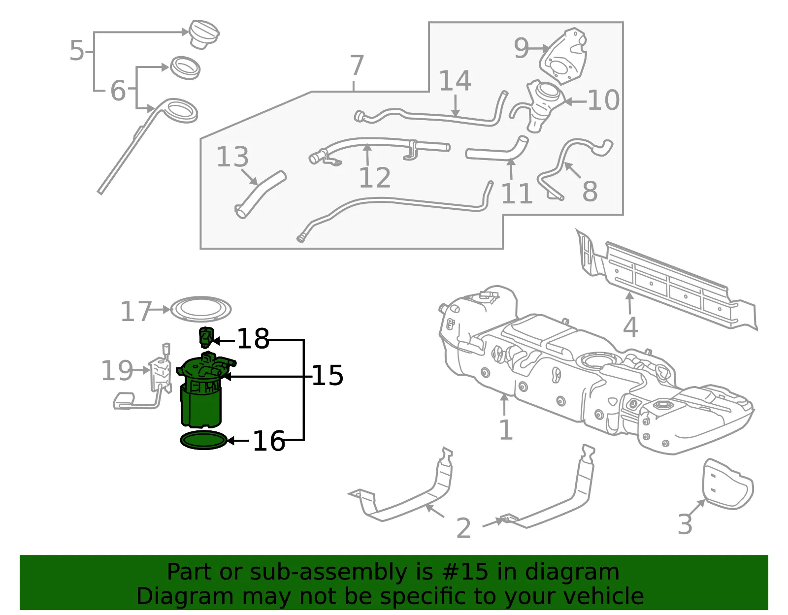 Fuel Pump Module without Fuel Level Sensor - GM (19299717)