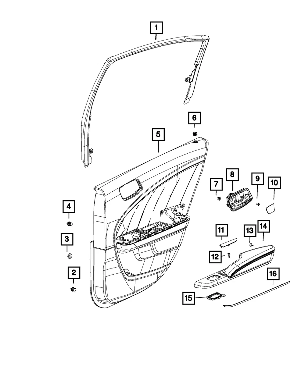 Armrest Switch Plate, Left - Mopar (1vy67lr5ab)