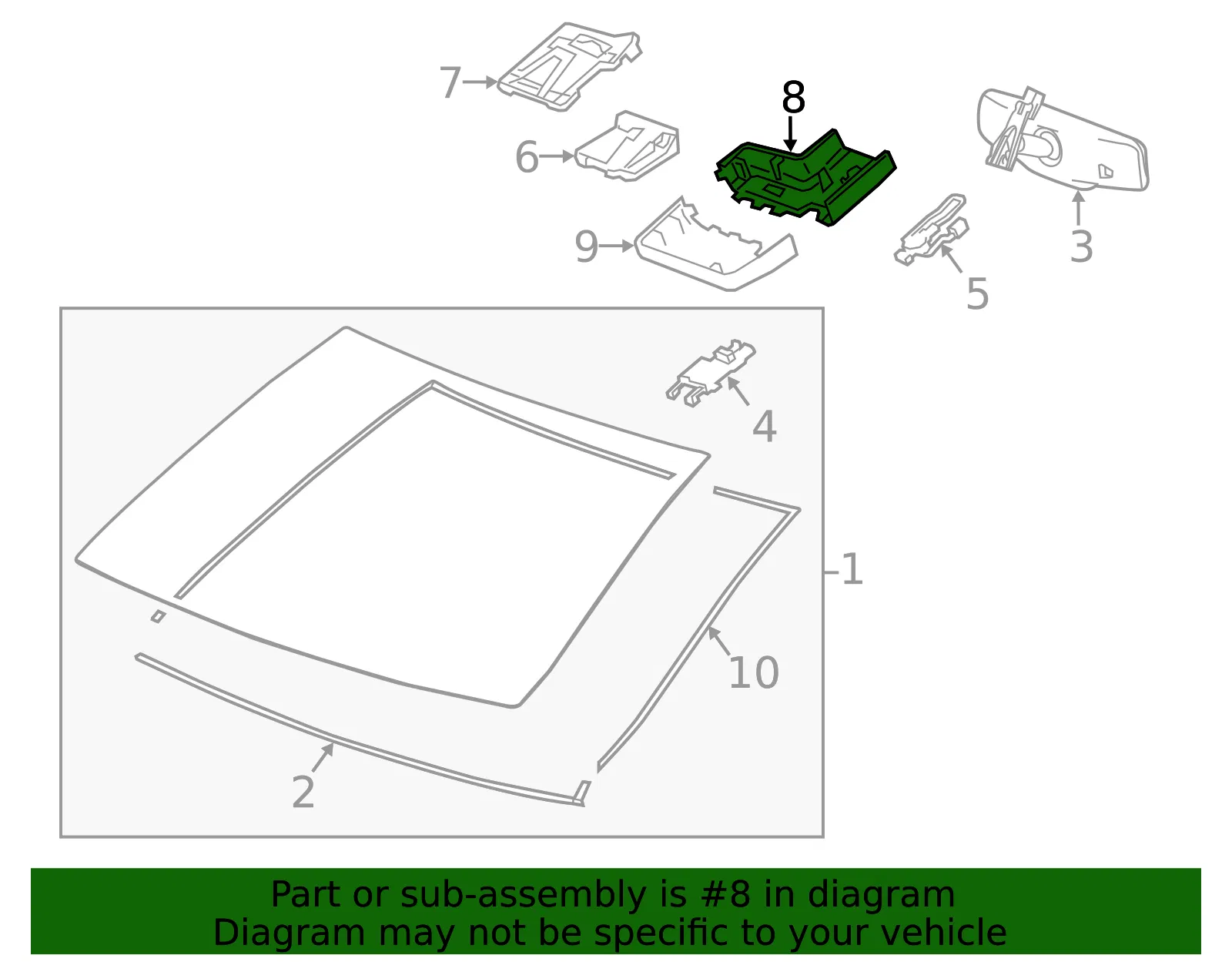 Windshield Multi-Function Sensor Mount Bracket Cover - GM (20942783)