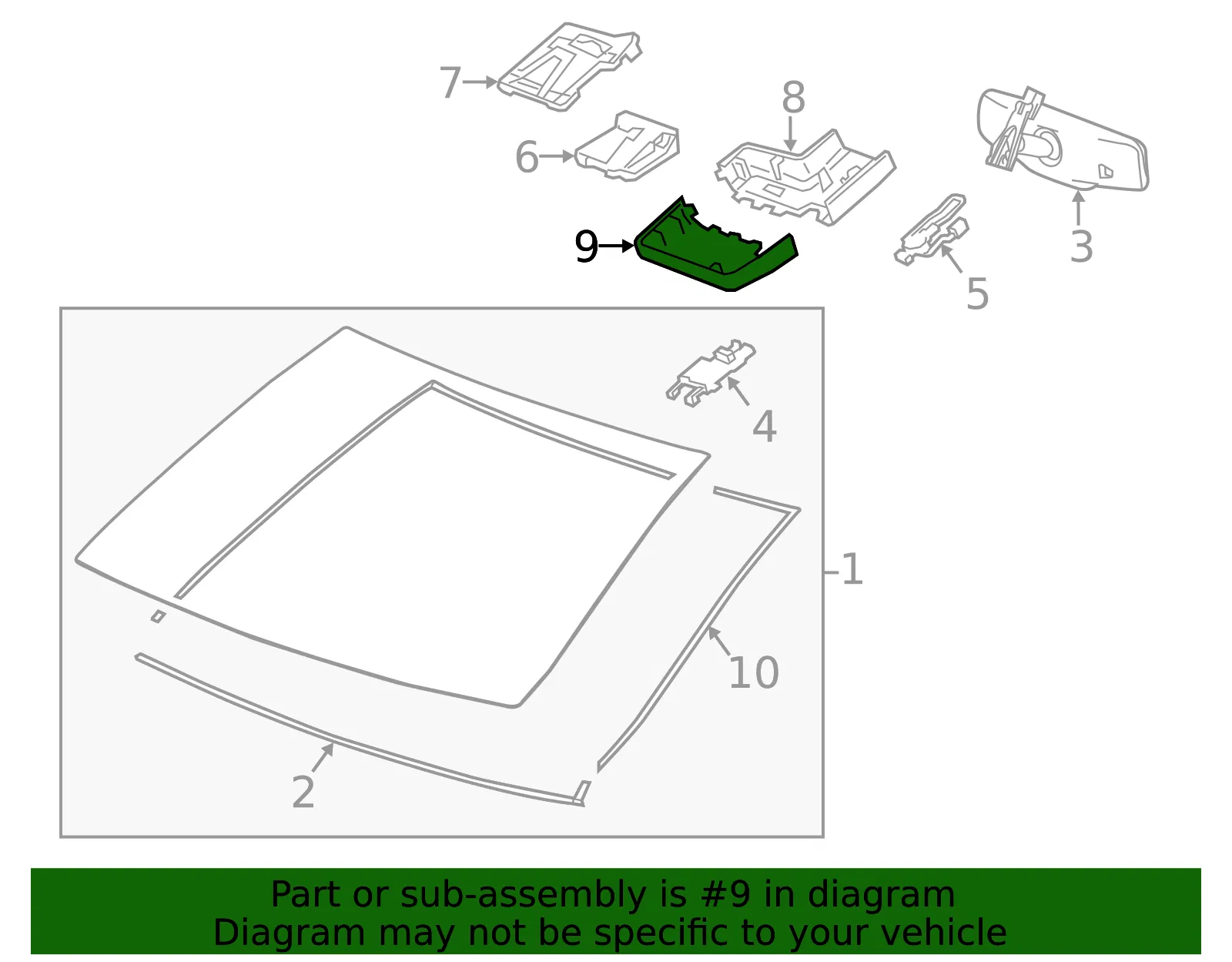 Windshield Multi-Function Sensor Mount Bracket Lower Cover - GM (20942784)