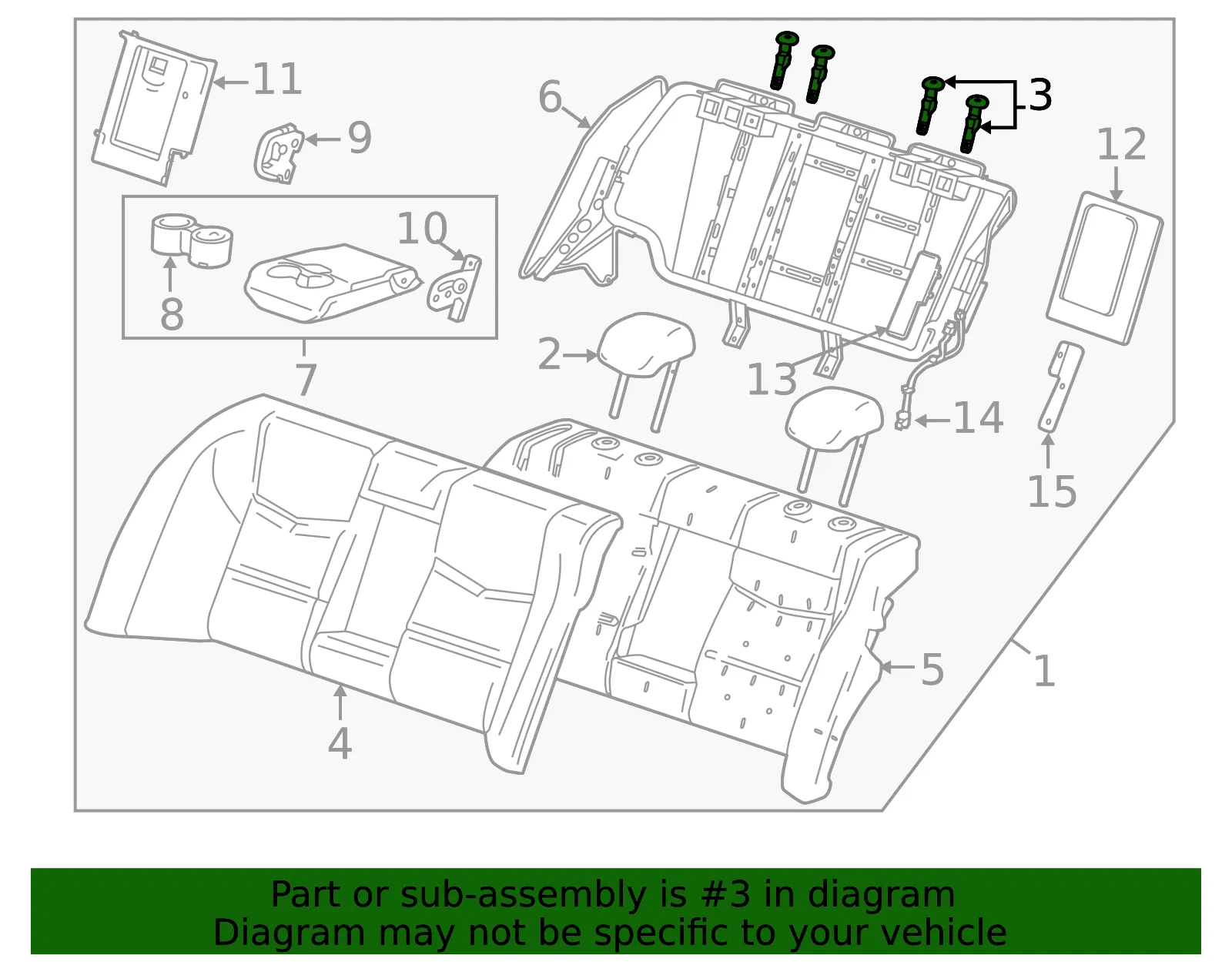 Light Platinum Rear Seat Head Restraint Guide - GM (22821435)