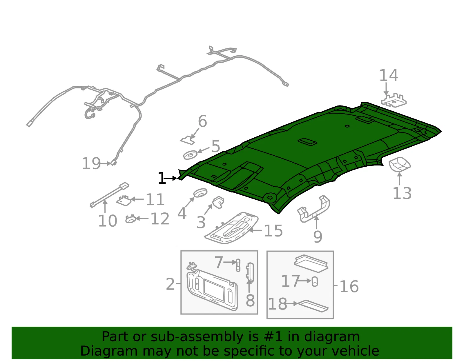 Light Titanium Headliner - GM (22848513)