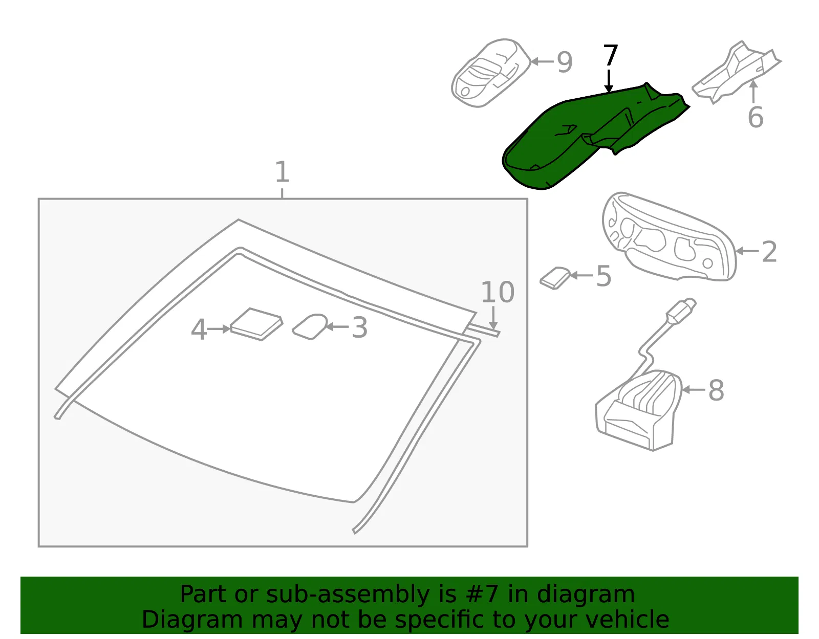 Windshield Multi-Function Sensor Mount Bracket Cover - GM (22863528)