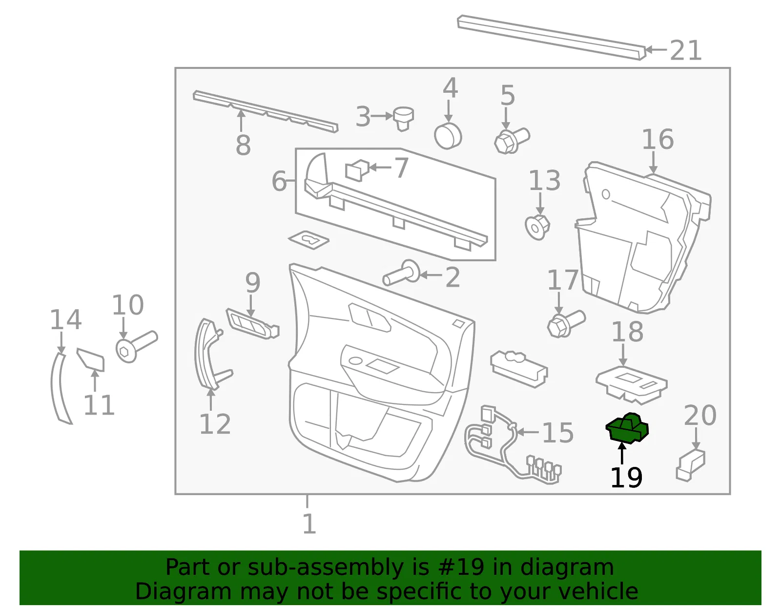 Front Passenger Side Door Window Switch - ACDelco (22895548)