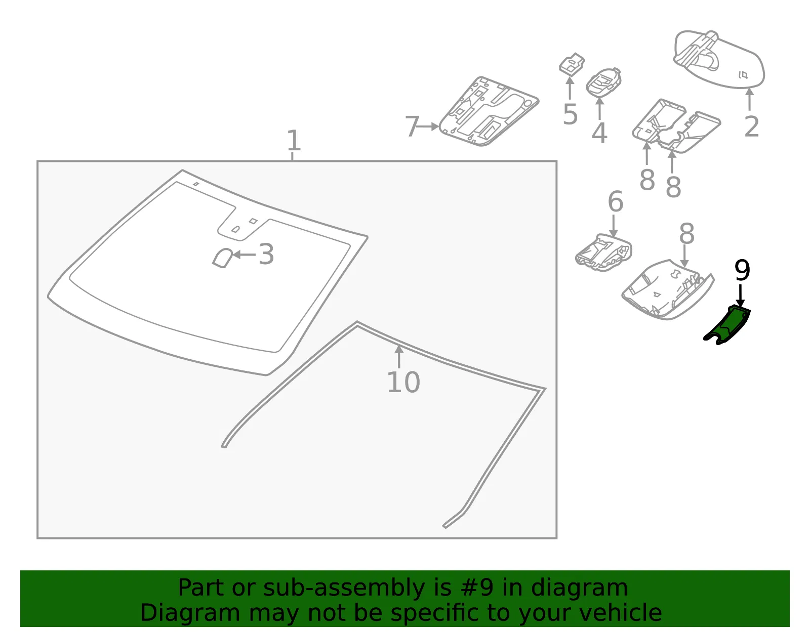 Windshield Multi-Function Sensor Mount Bracket Cover - GM (22958157)