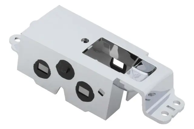 Bright Chrome Rear Driver Side Door Accessory Switch Mount Plate Retainer - GM (23117590)