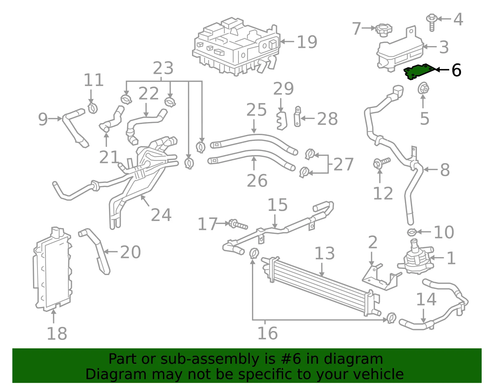 Generator Control Module Coolant Radiator Bracket - GM (23119045)