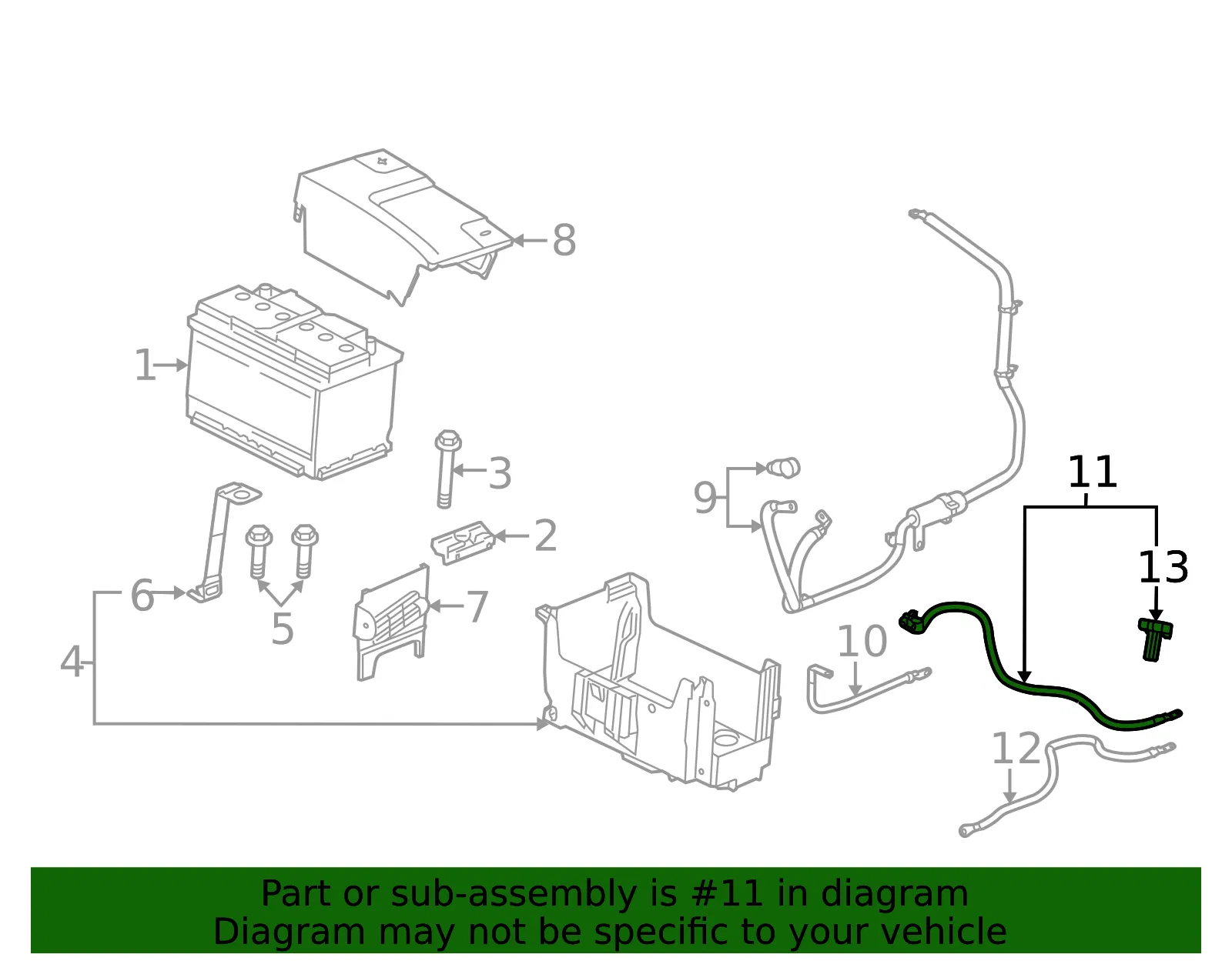 Negative Battery Cable - GM (23133669)