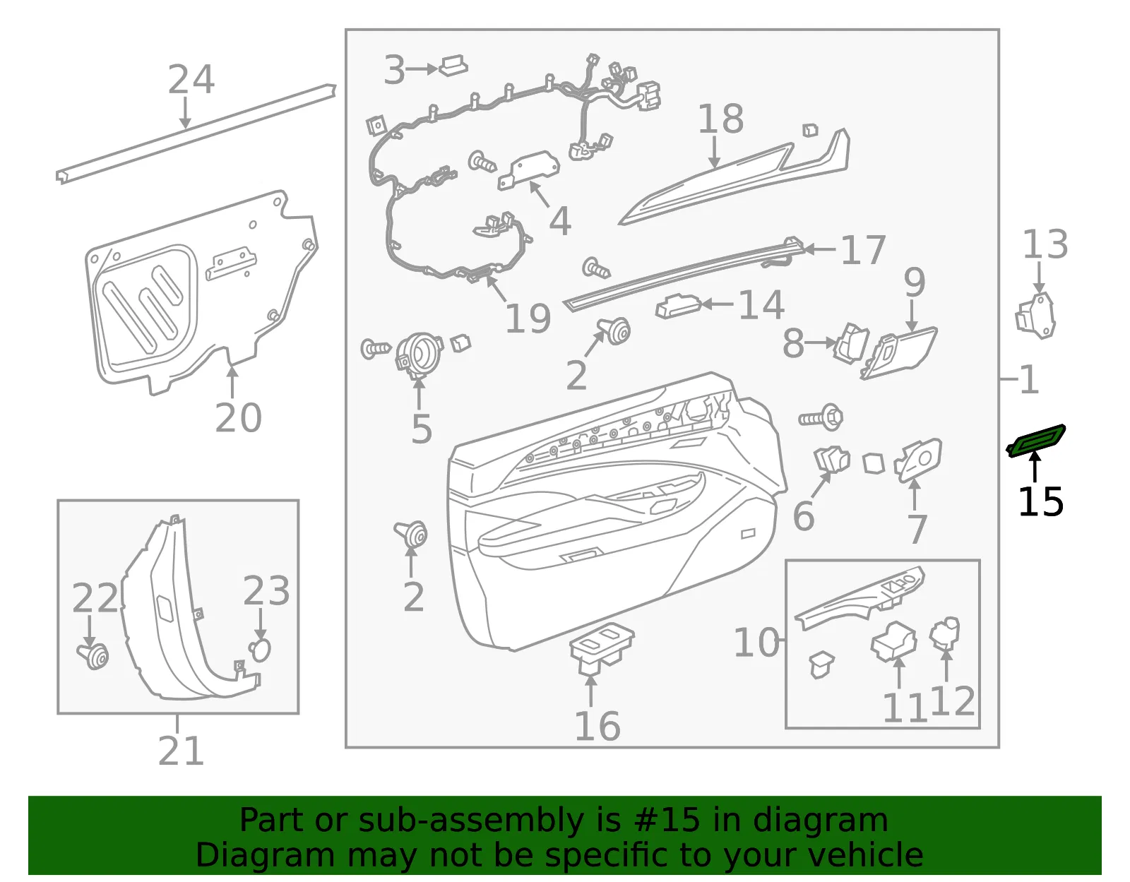 Memory Switch Bezel - Driver's Side (LH) - GM (23140604)