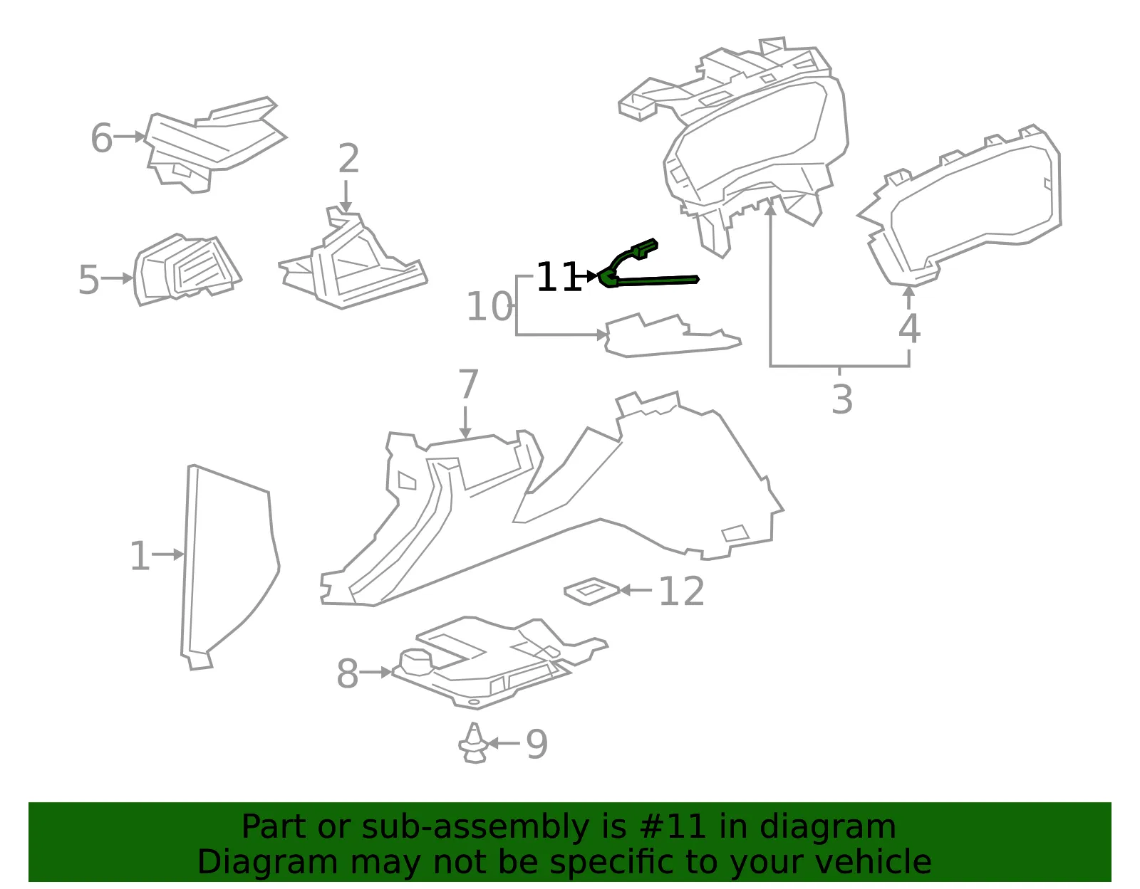 Light Bar - Driver's Side (LH) - GM (23212828)
