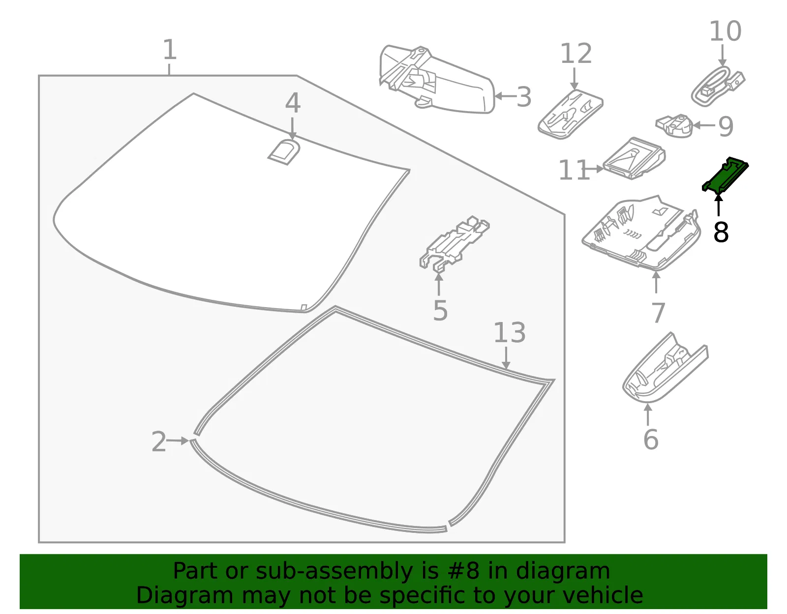 Jet Black Windshield Multi-Function Sensor Mount Bracket Cover Insert - GM (23242803)