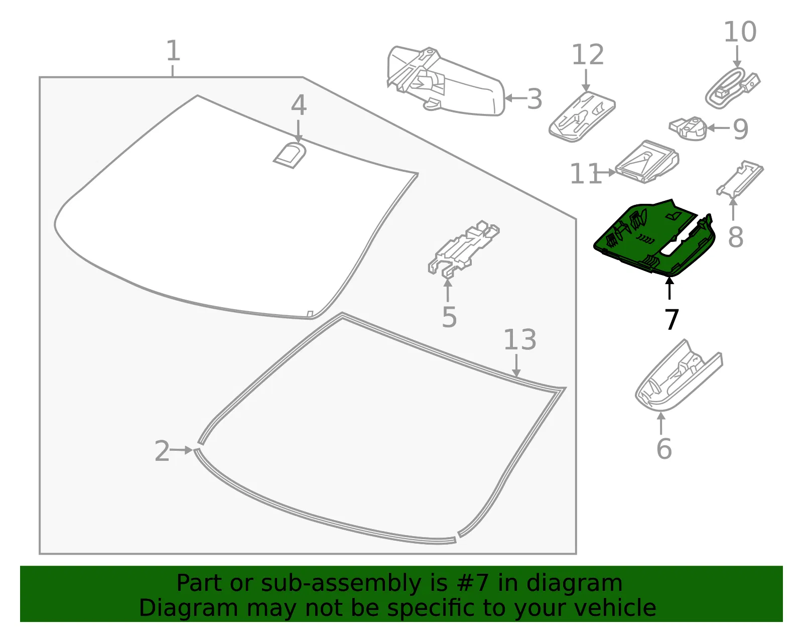 Jet Black Windshield Multi-Function Sensor Mount Bracket Cover - GM (23242807)