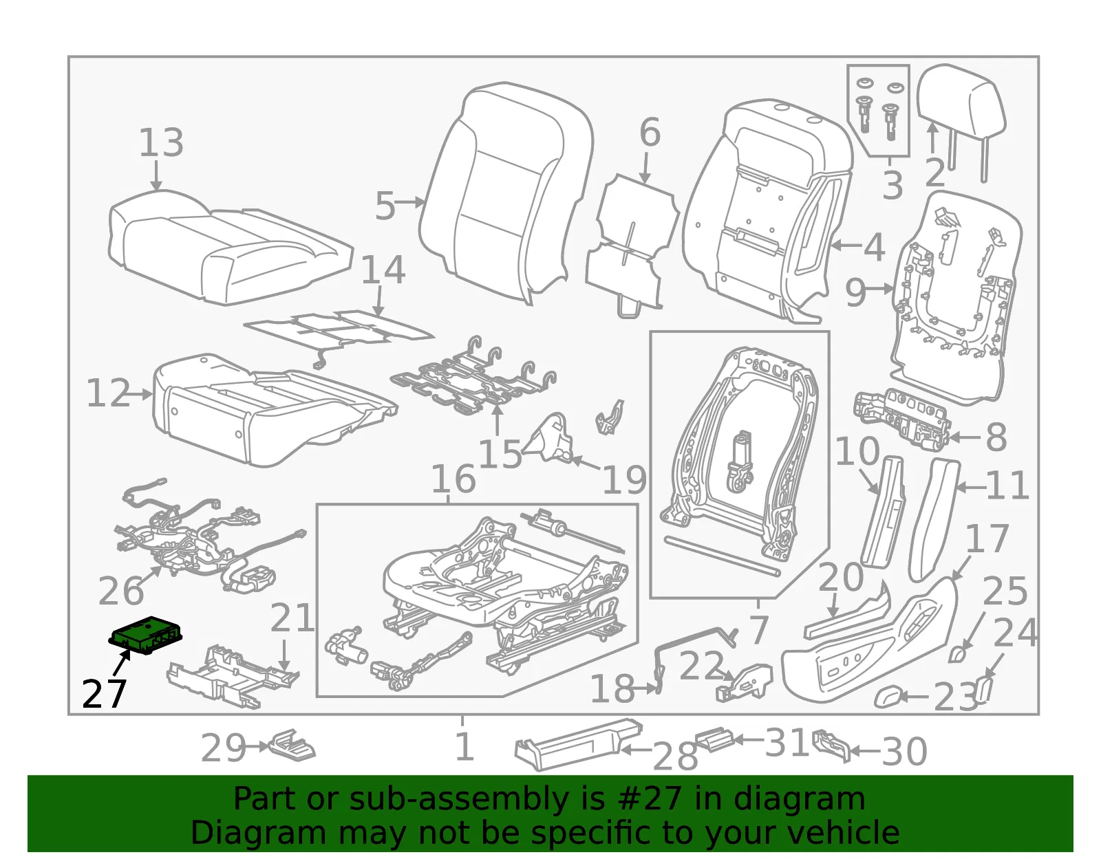 Front Seat Memory Control Module - GM (23338340)