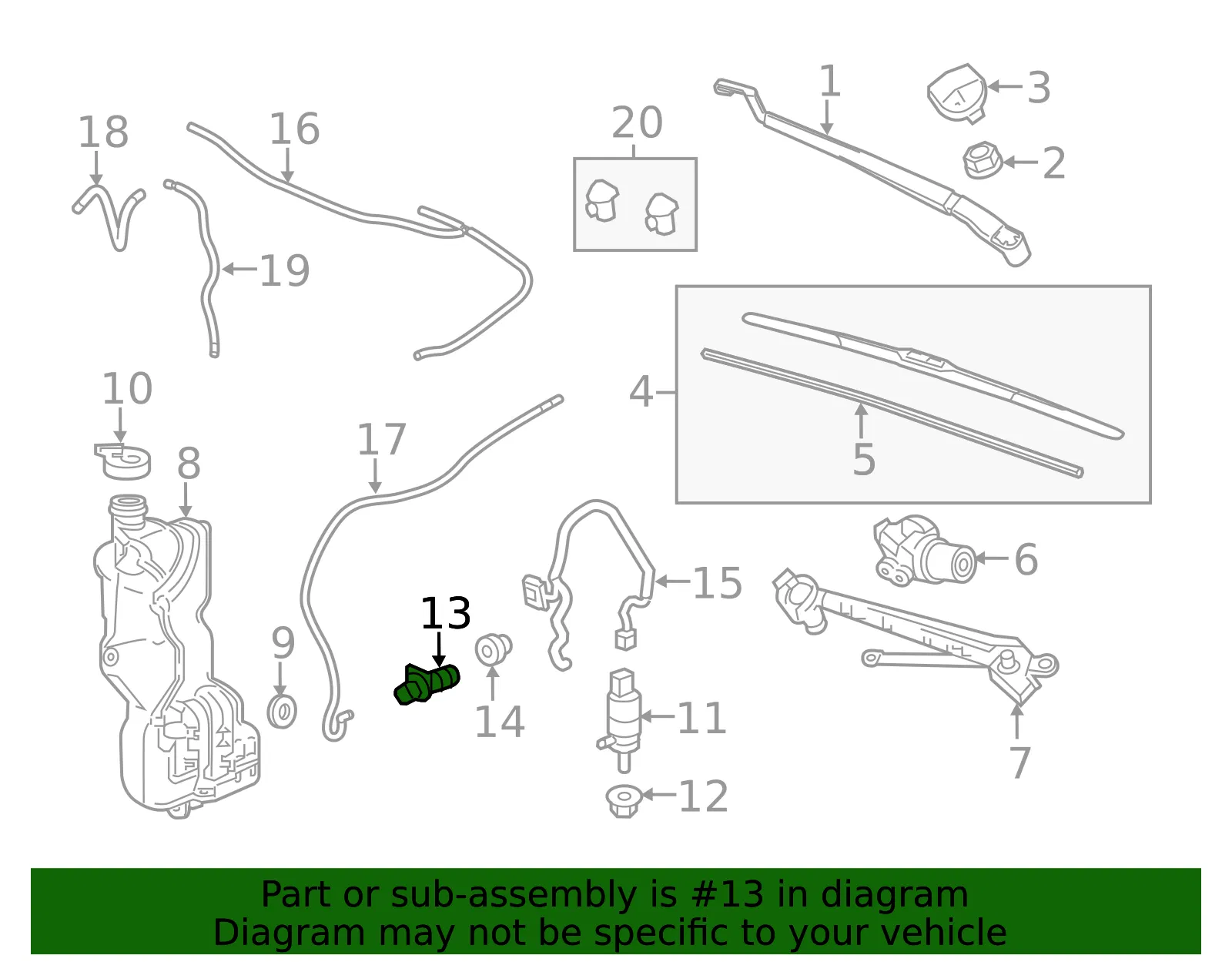 Windshield Washer Fluid Level Sensor - GM (23354833)