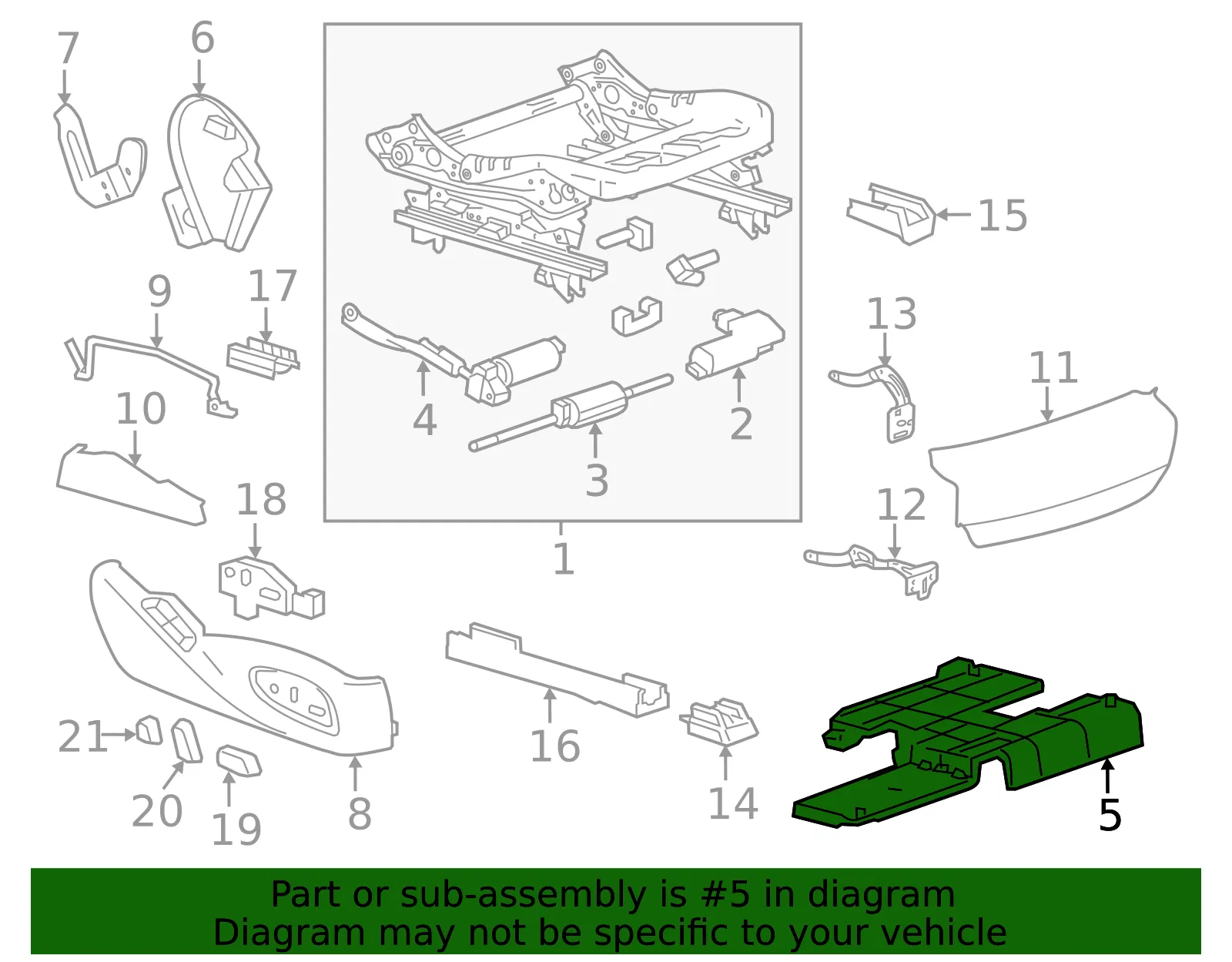 Front Seat Adjuster Memory Module Bracket - GM (23366779)