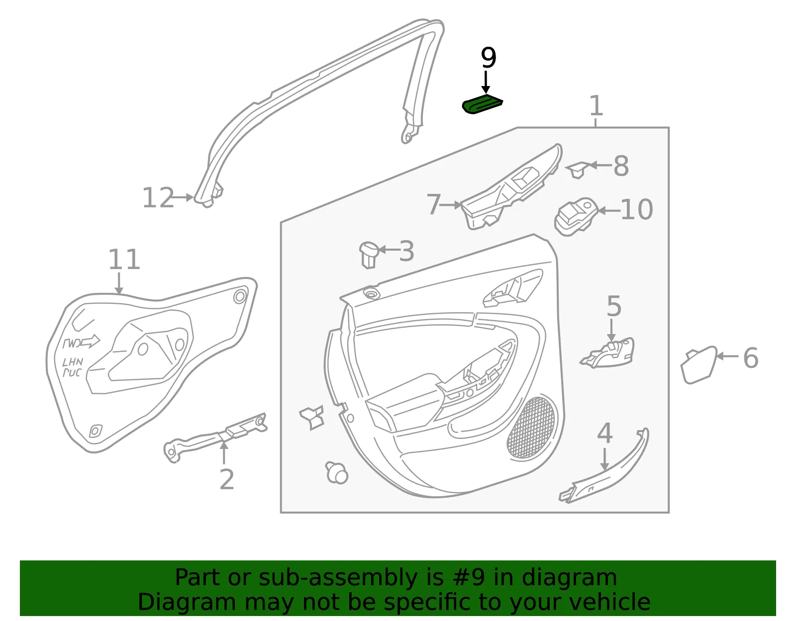 Switch Bezel Cap - Passenger Side (RH) - GM (23403872)
