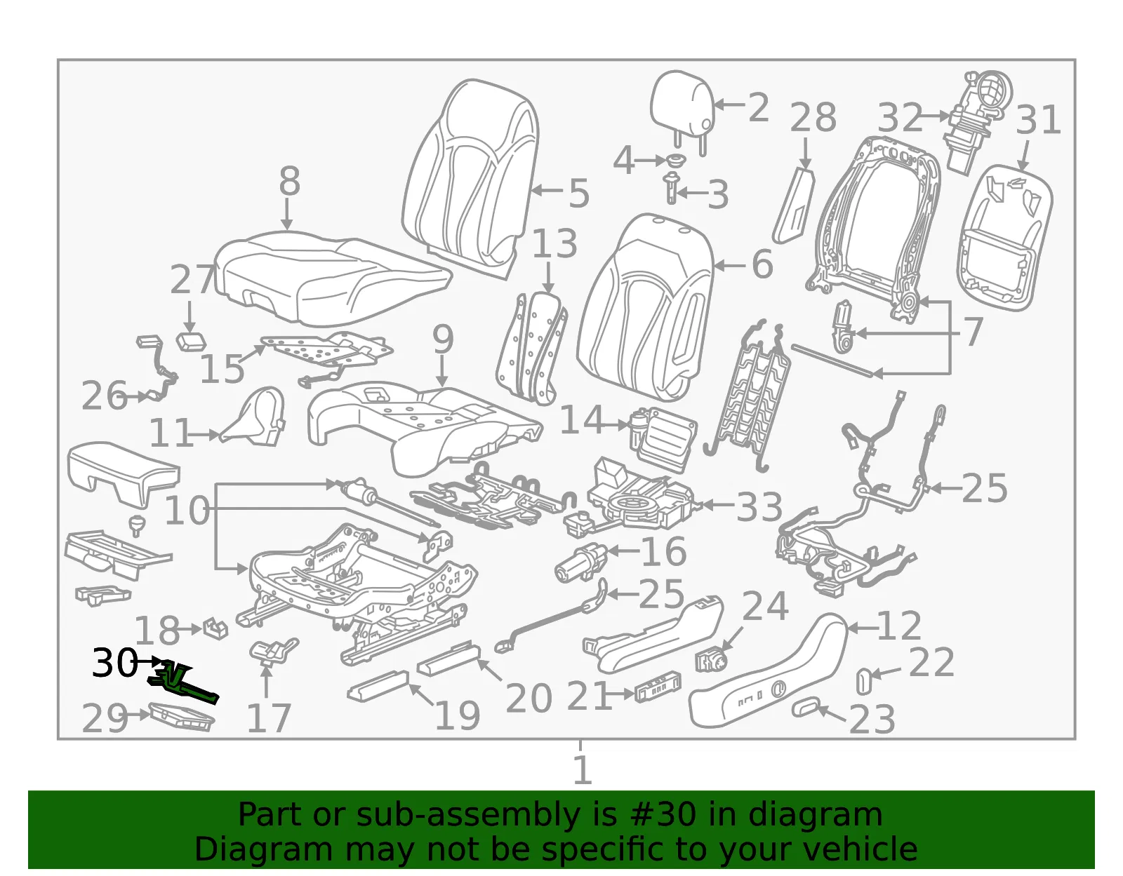 Driver Seat Adjuster Memory Module Bracket - GM (23489895)