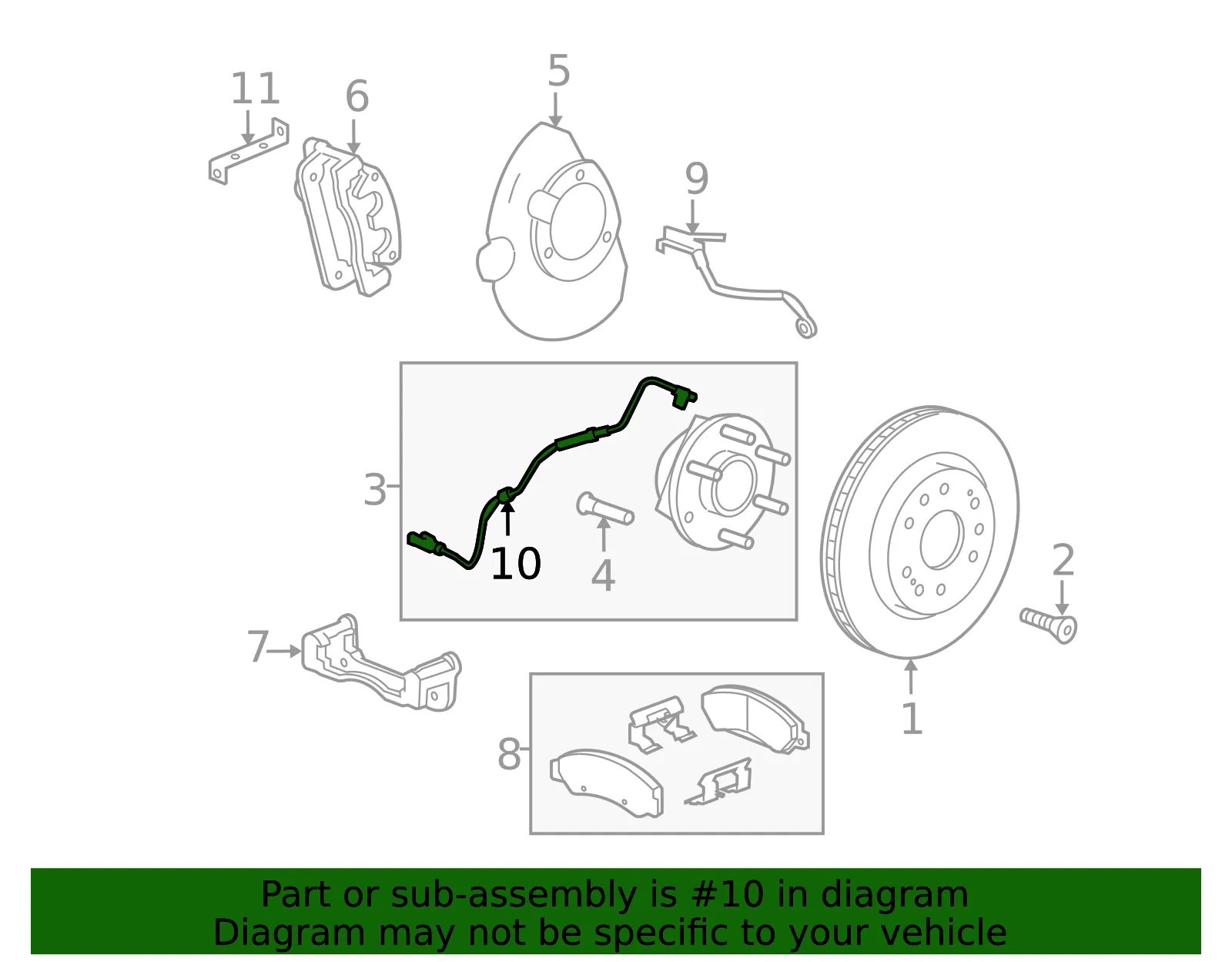 Front Wheel Speed Sensor - GM (23498355)