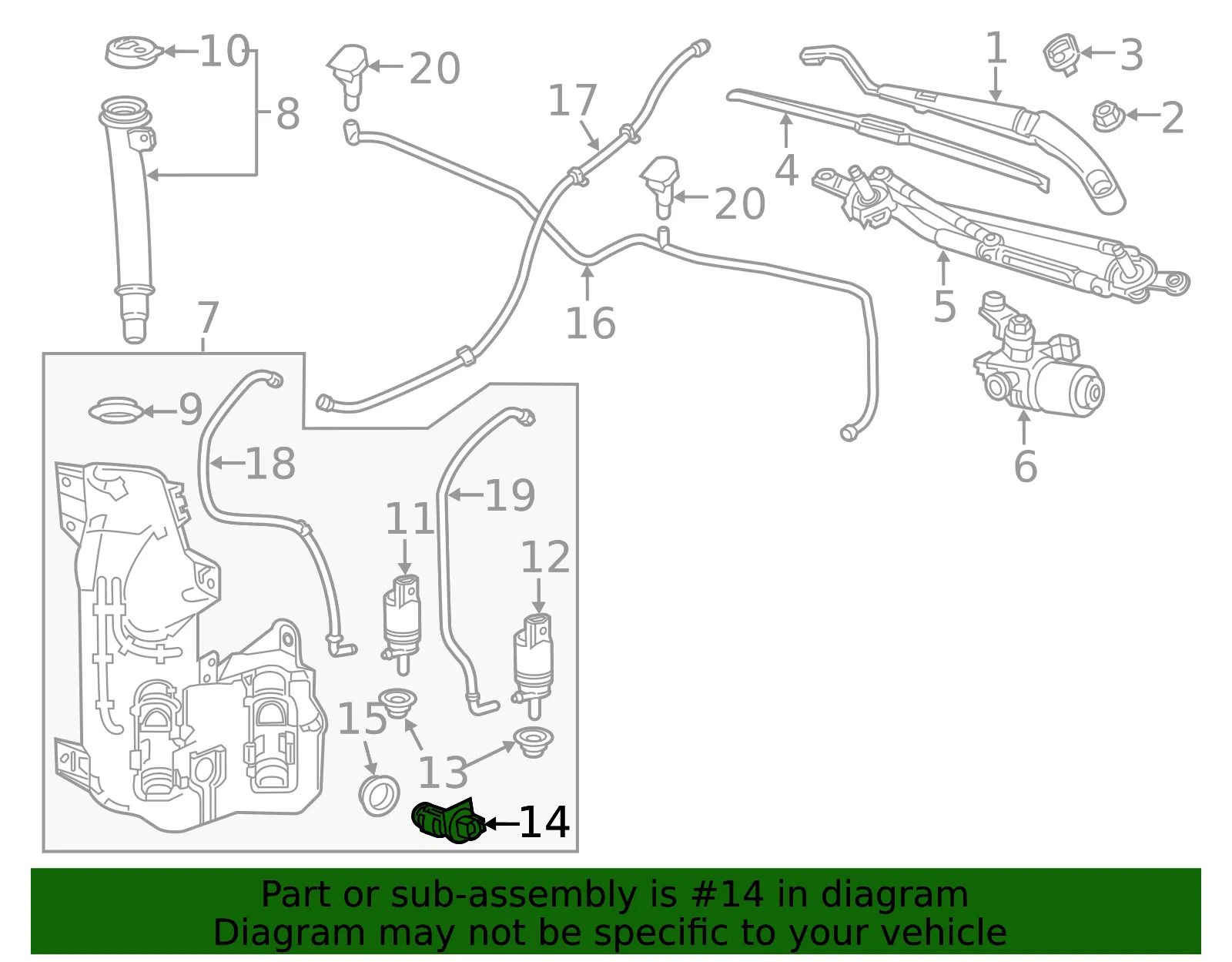 Windshield Washer Solvent Container Level Sensor - GM (26289049)