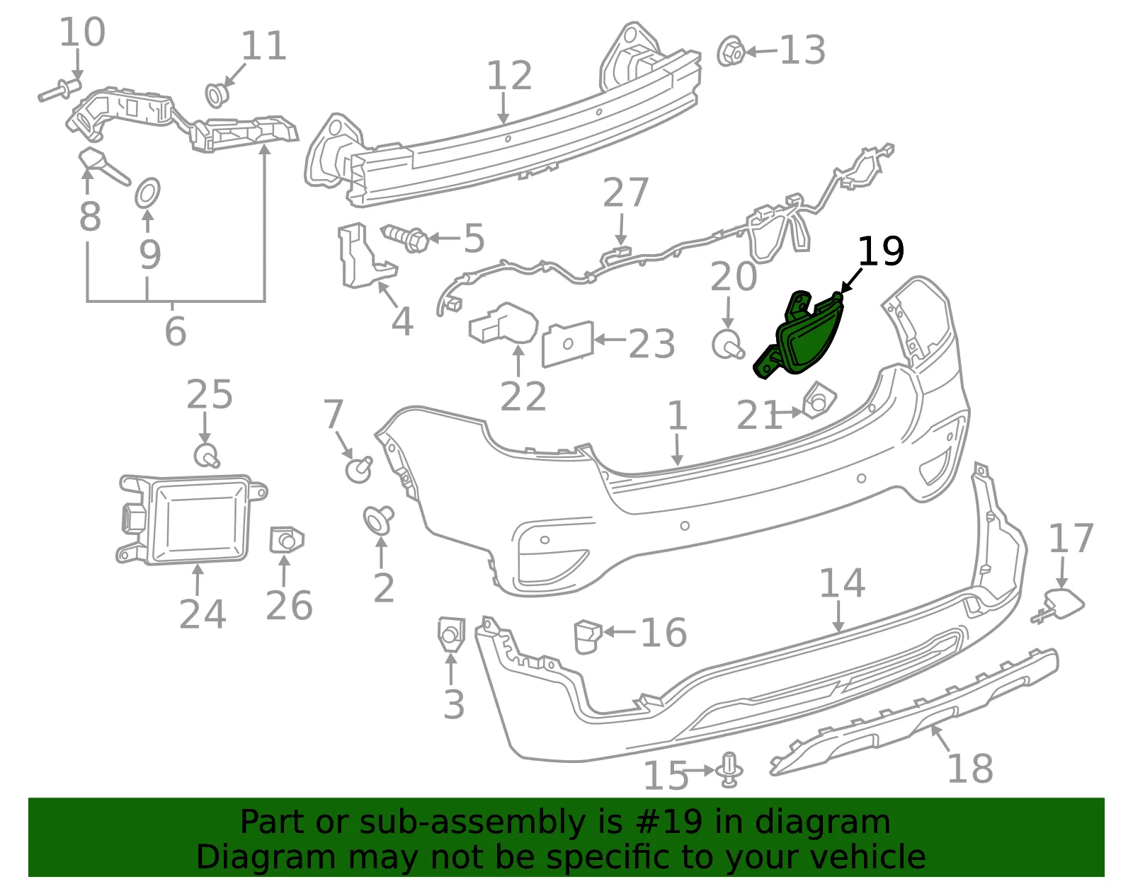 Reflector - Passenger Side (RH) - GM (42598151)