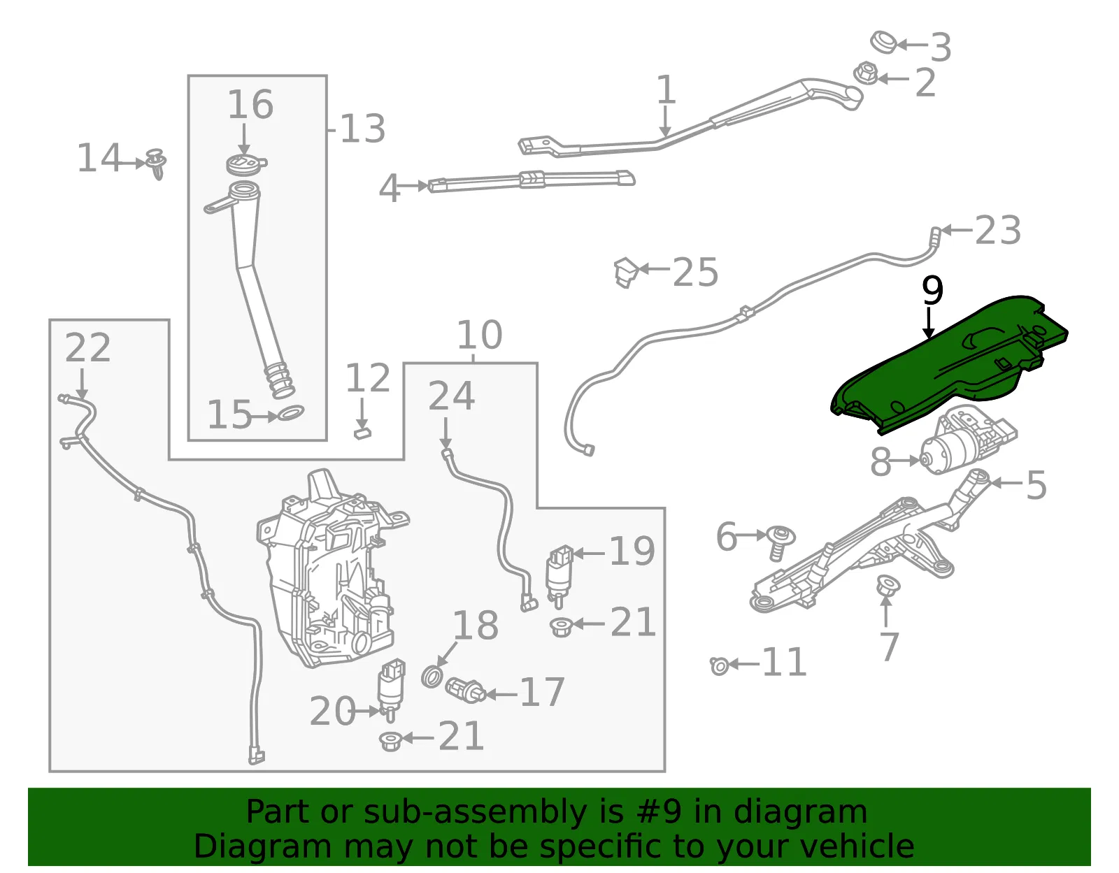Windshield Wiper System Module Shield - GM (42657448)