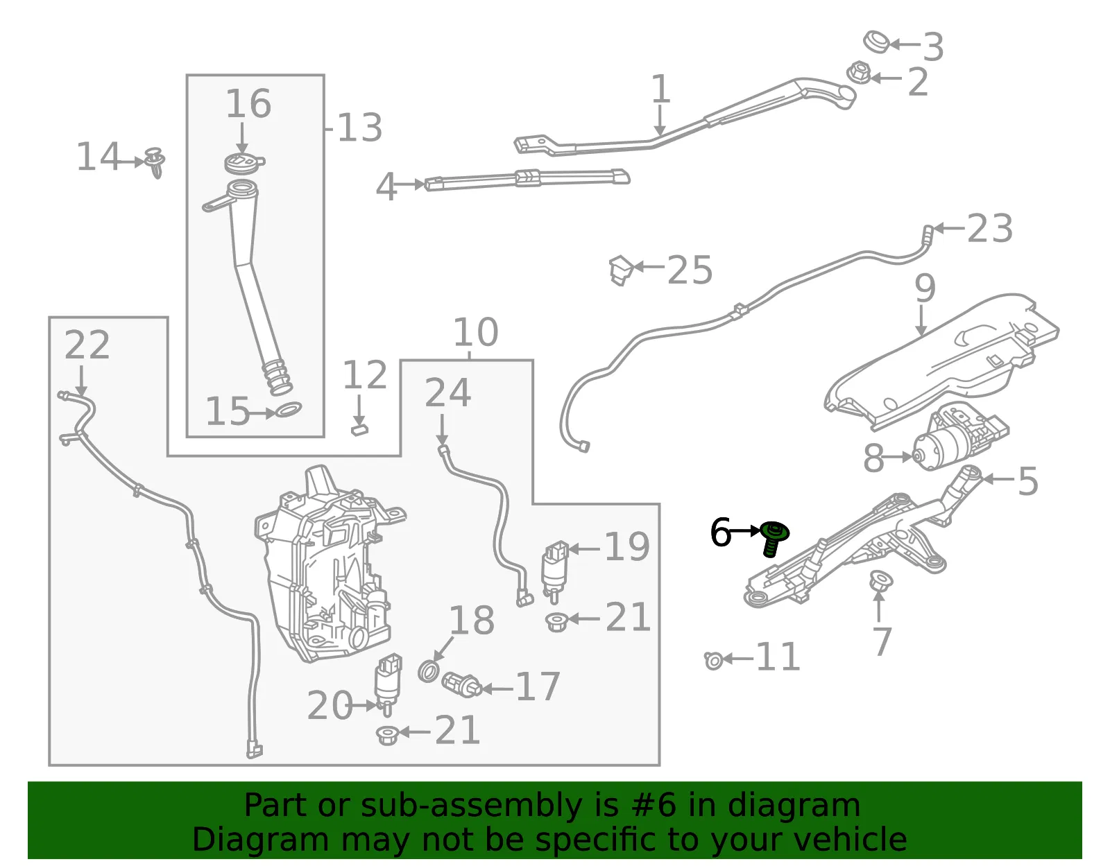 Windshield Wiper System Module Bolt - GM (42709503)