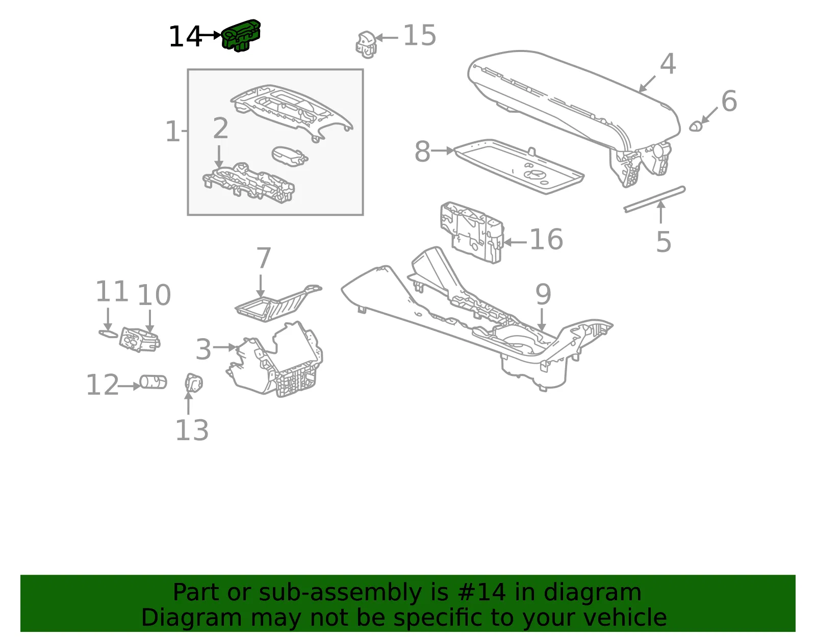 Floor Console Accessory Function Switch - GM (42711558)