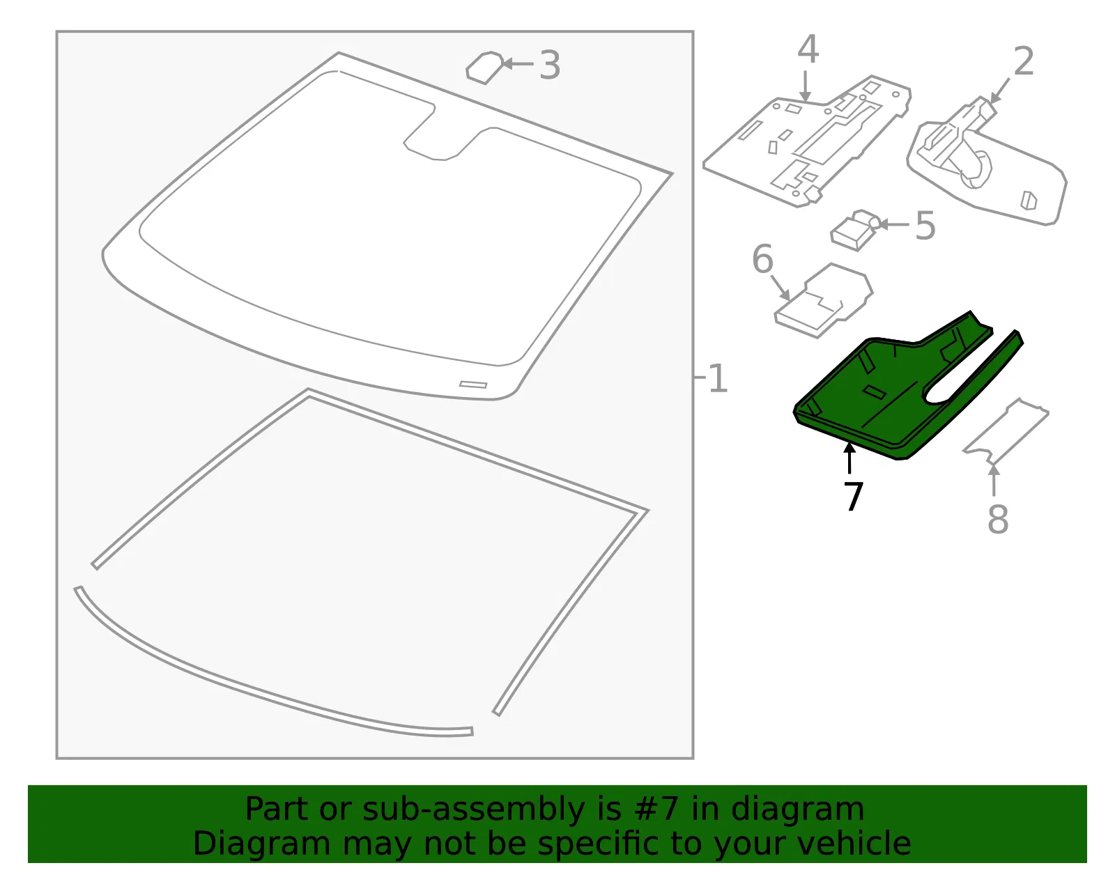 Gray Windshield Sensor Mount Bracket Cover - GM (42714950)