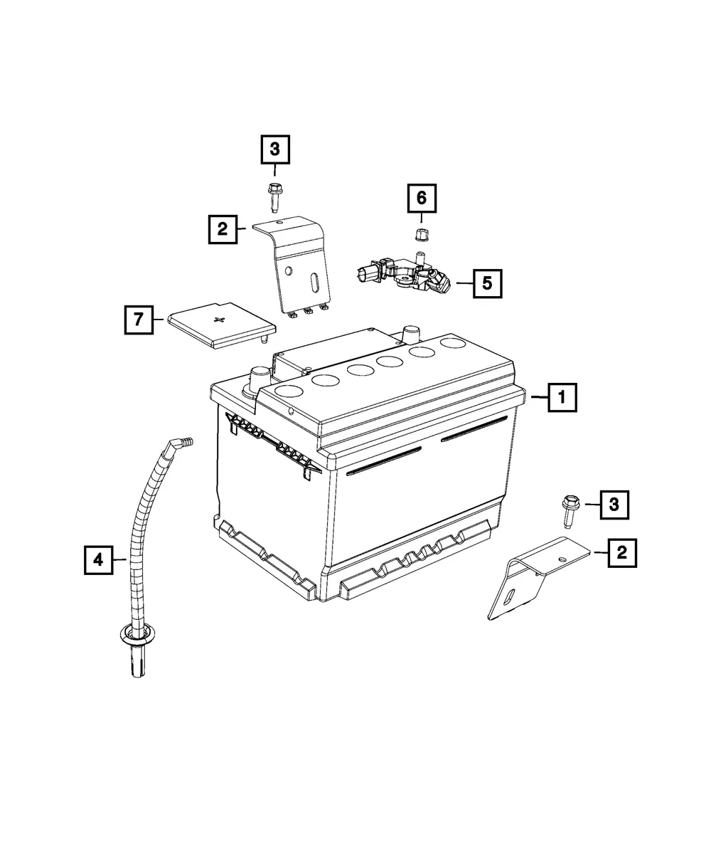 Battery Hold Down Bracket - Mopar (5035449ab)
