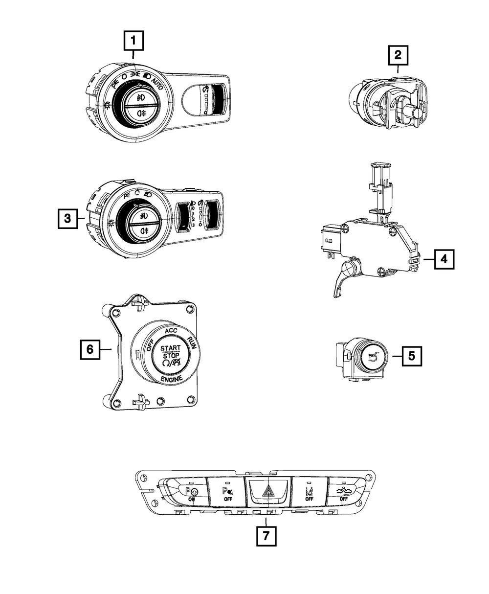 Headlamp Leveling Switch - Mopar (5081323ab)