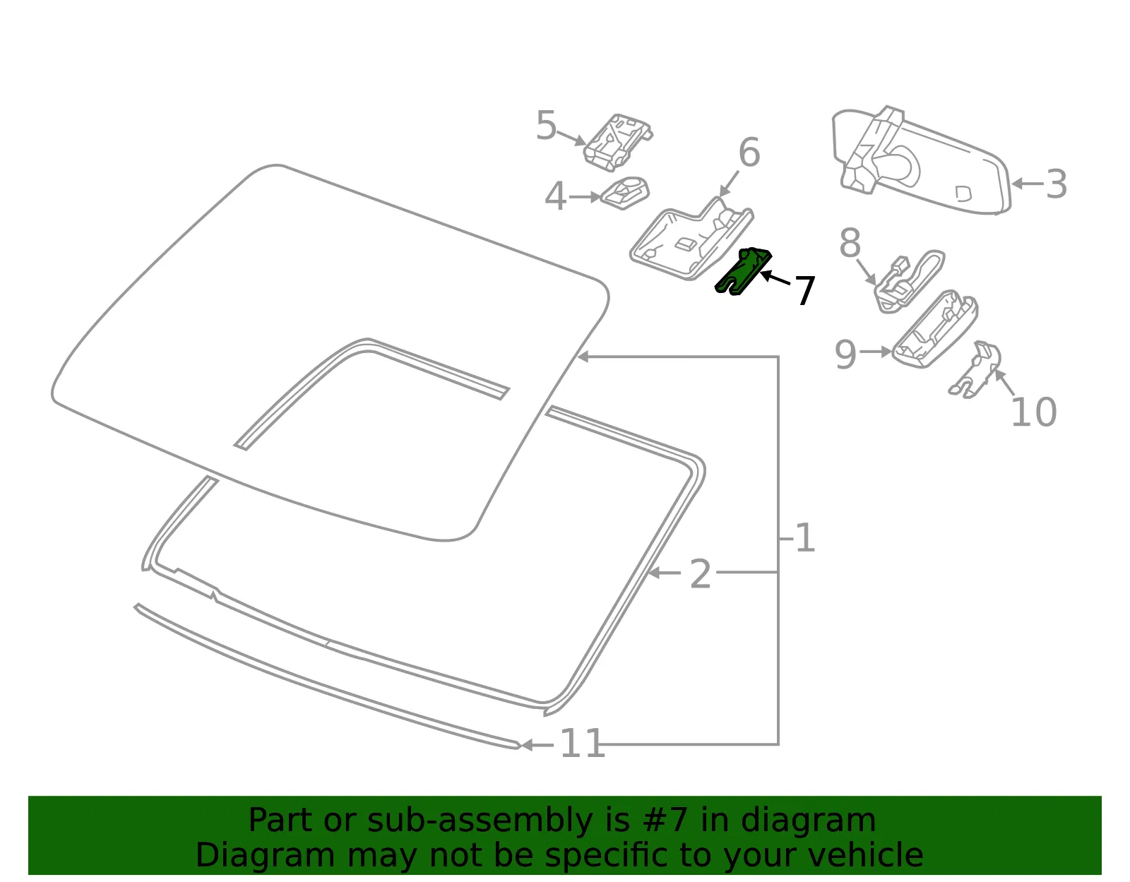 Black Windshield Multifunction Sensor Mount Bracket Cover Insert - GM (52080050)
