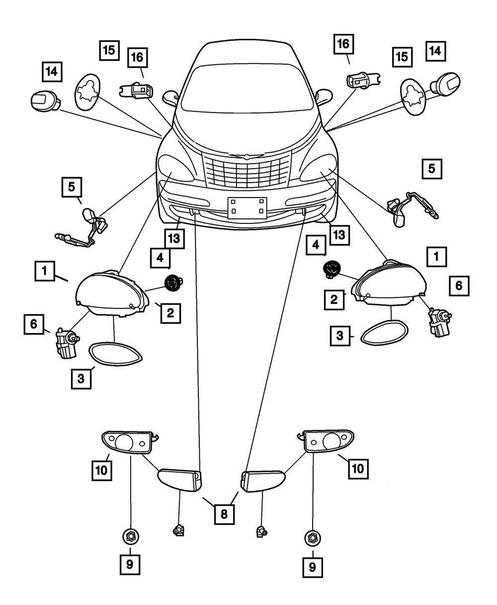 Headlamp Module, Right, Export - Mopar (5288766ak)