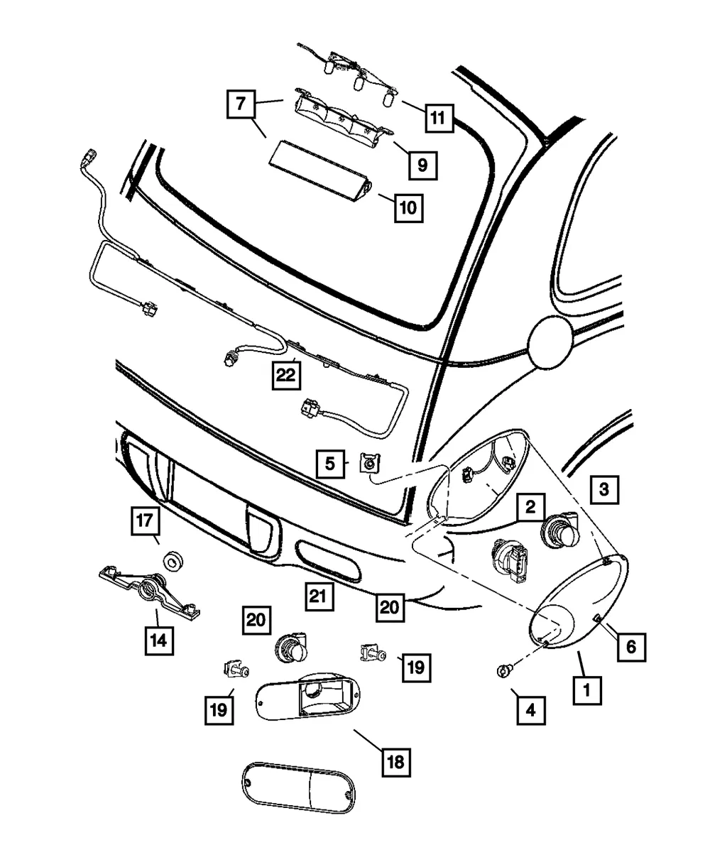 Backup Lamp, Export - Mopar (5288826ad)