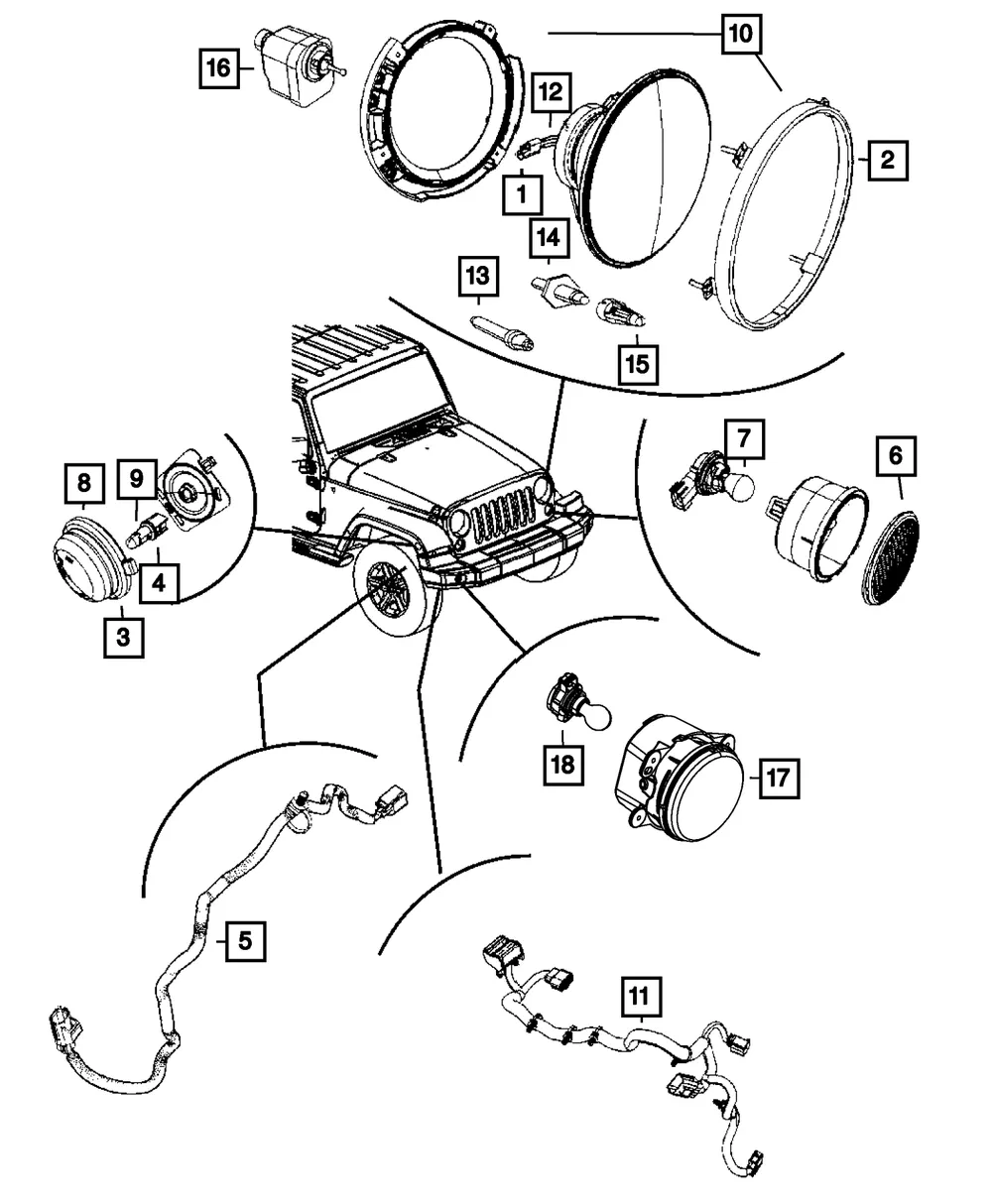 Headlamp, Left - Mopar (55078151ad)