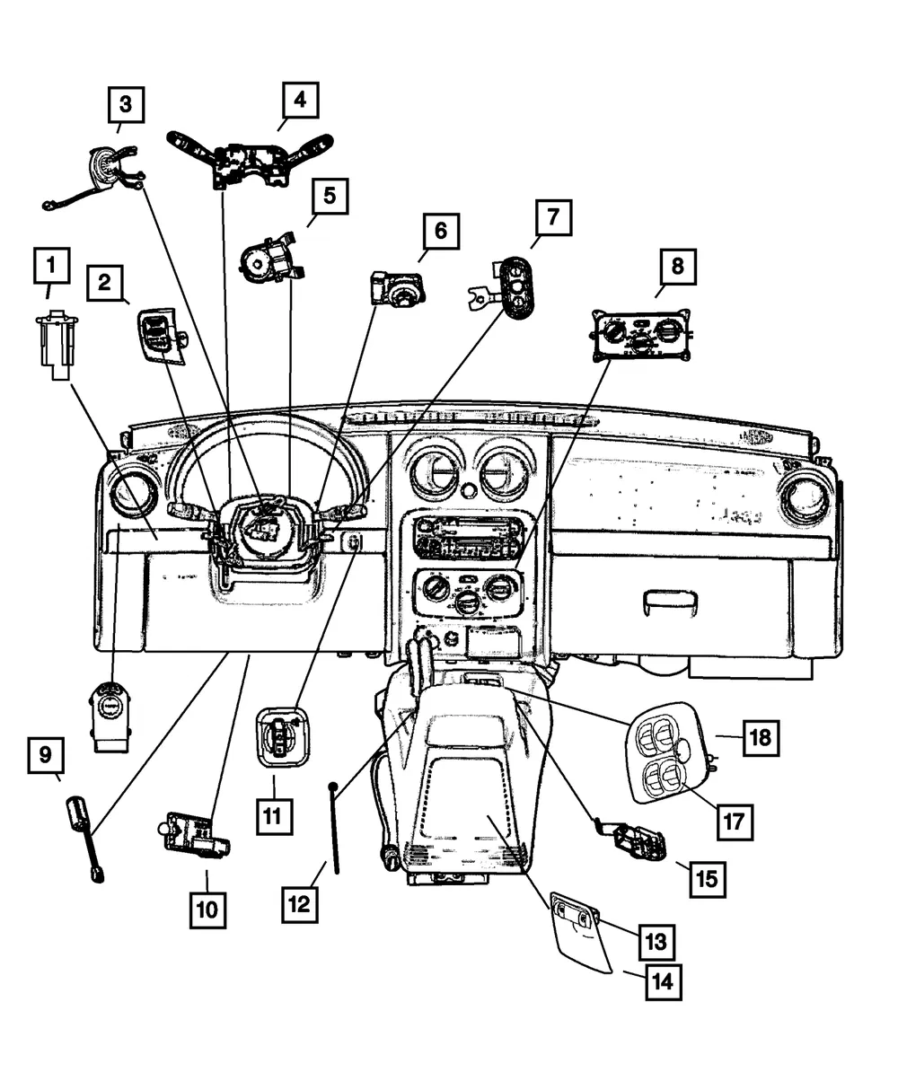 Power Window Switch, Front - Mopar (56010677AA)
