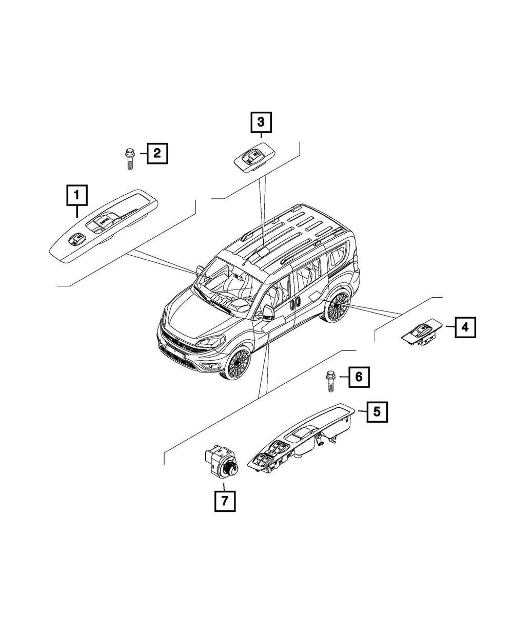 Window Switch - Driver's Side (LH) - Mopar (5XY80LXHAA)