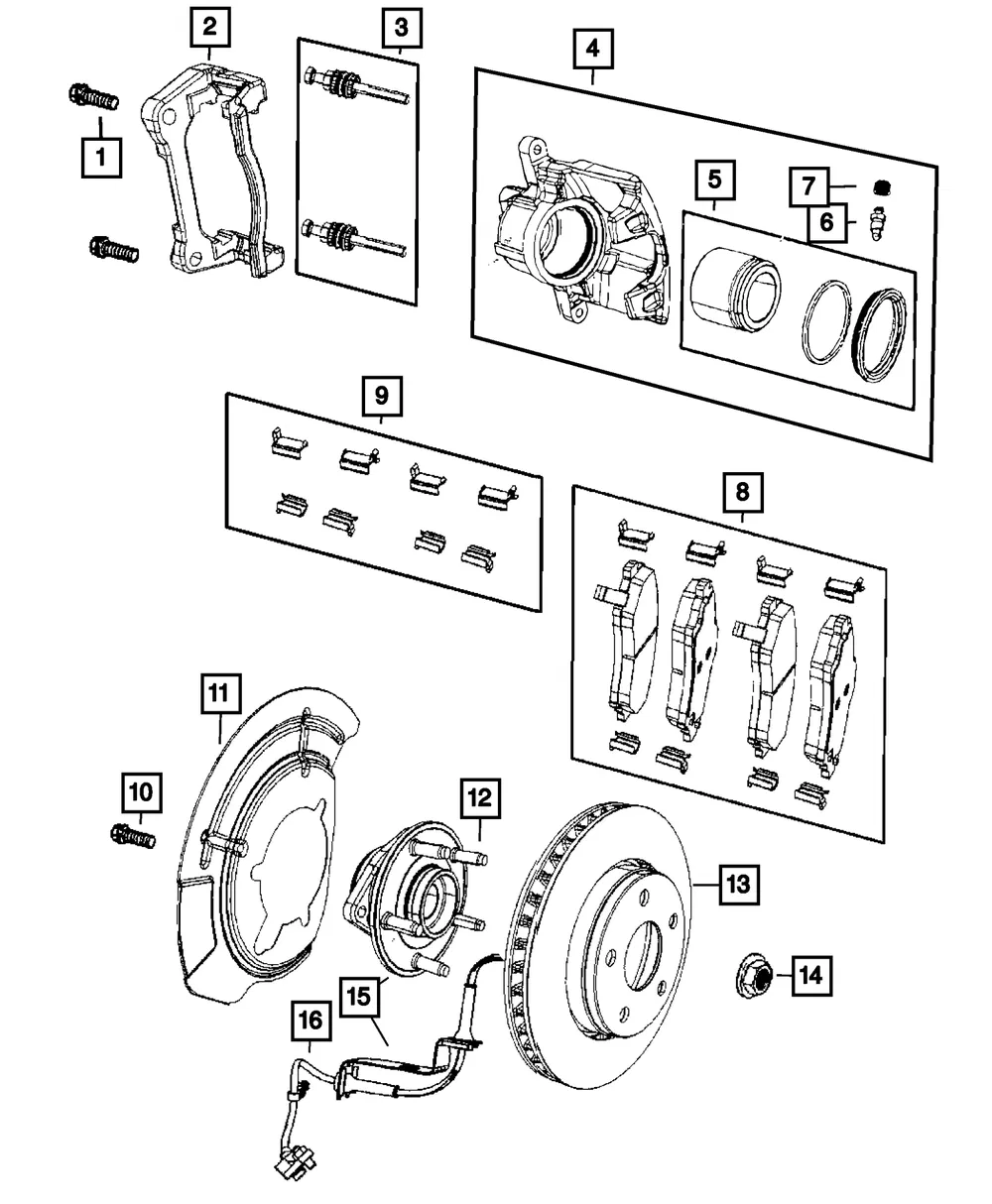 Wheel Speed Sensor Kit - Mopar (68003281AF)