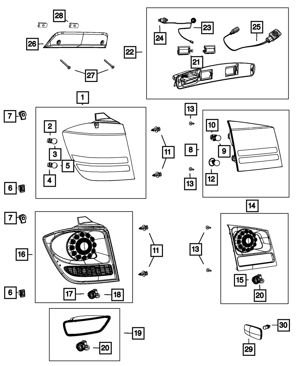 Back-Up Lamp Socket - Mopar (68096288AB)