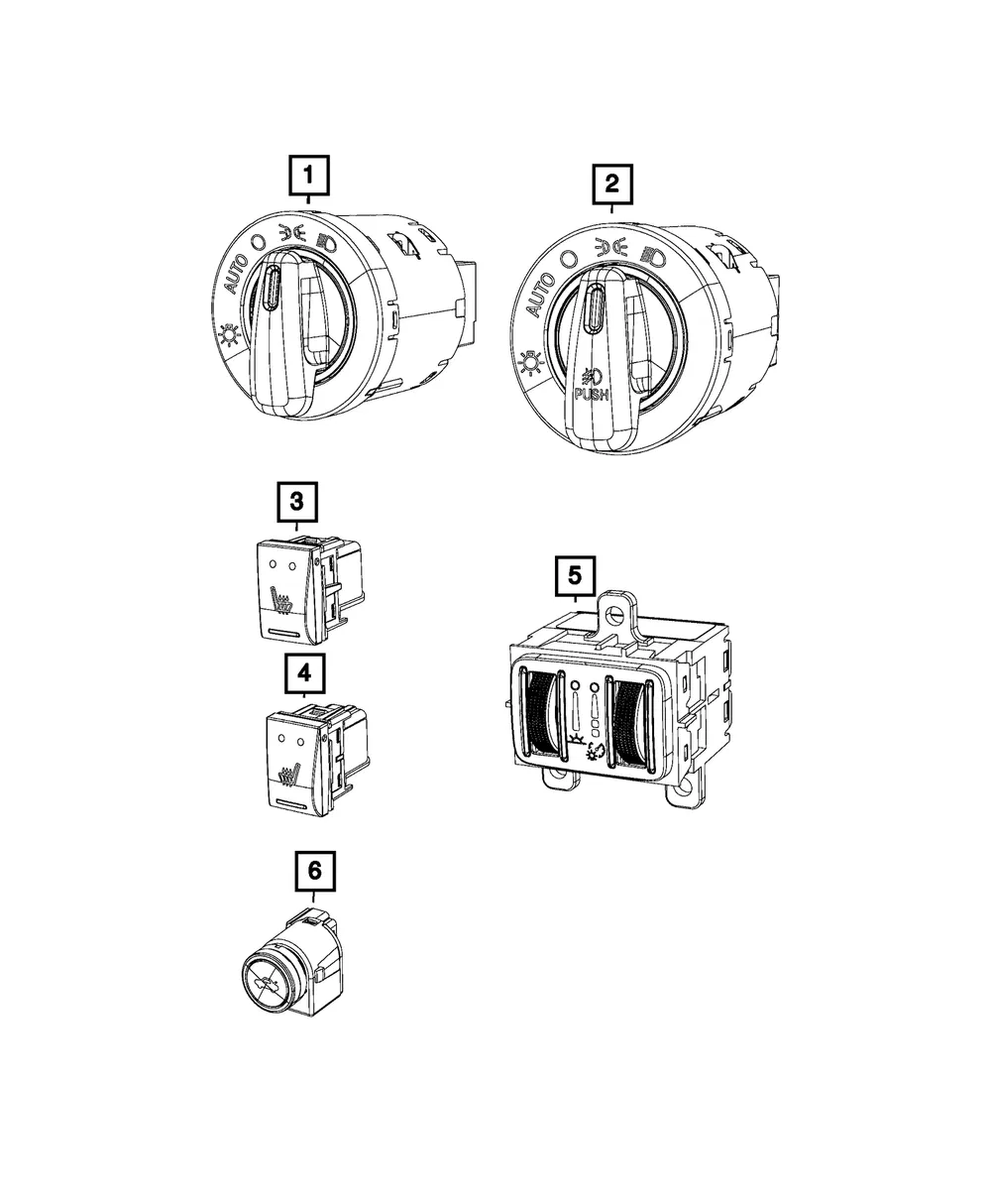 Headlamp Switch - Mopar (68158243AB)