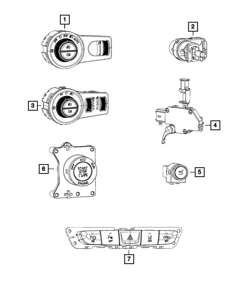 Instrument Panel Switch - Mopar (68158645AB)