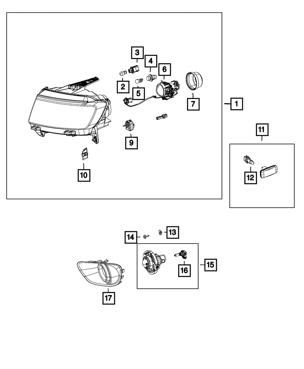 Headlamp, Left, Export - Mopar (68185341ab)